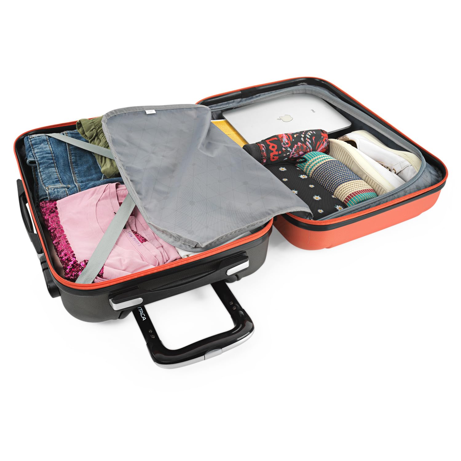 55cm Coral-Anthracite Carry-On Luggage - Lightweight Cabin Suitcase for Air Travel, Weekend Getaways & Business Trips | TSA Approved Hand Luggage