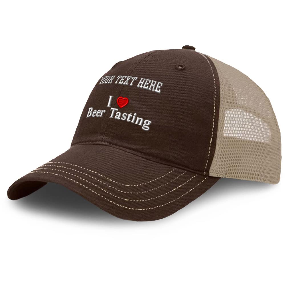 Custom Baseball Cap with 'I Love Beer' Design - Soft Mesh Hat for Beer Tasting Enthusiasts & Hobby Lovers - Perfect for Brewery Tours, Beer Festivals & Casual Outings