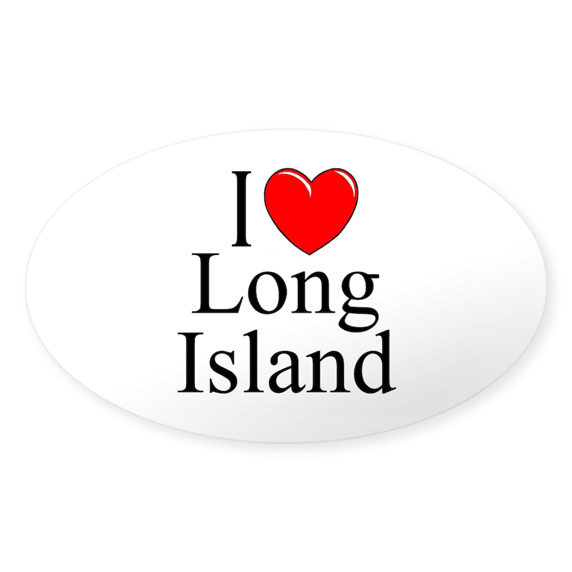 I Love Long Island Oval Sticker - Durable Car Bumper Decal for Cars, Laptops & Water Bottles - Show Your Long Island Pride