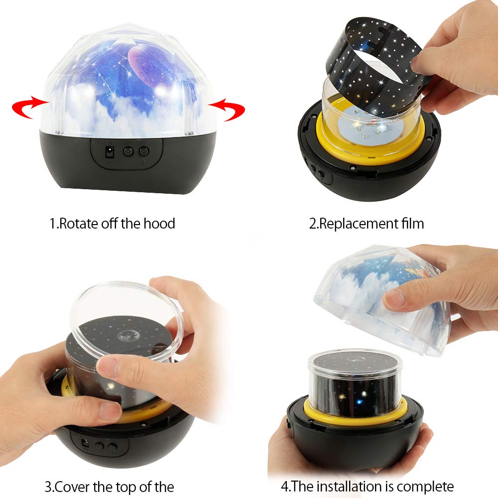 Starry Sky Projector Night Light - LED Galaxy Moon Planet Projector Lamp for Nursery, Bedroom & Kids Room | Perfect for Relaxation, Sleep Aid & Birthday Gifts | Creates Magical Cosmos Atmosphere