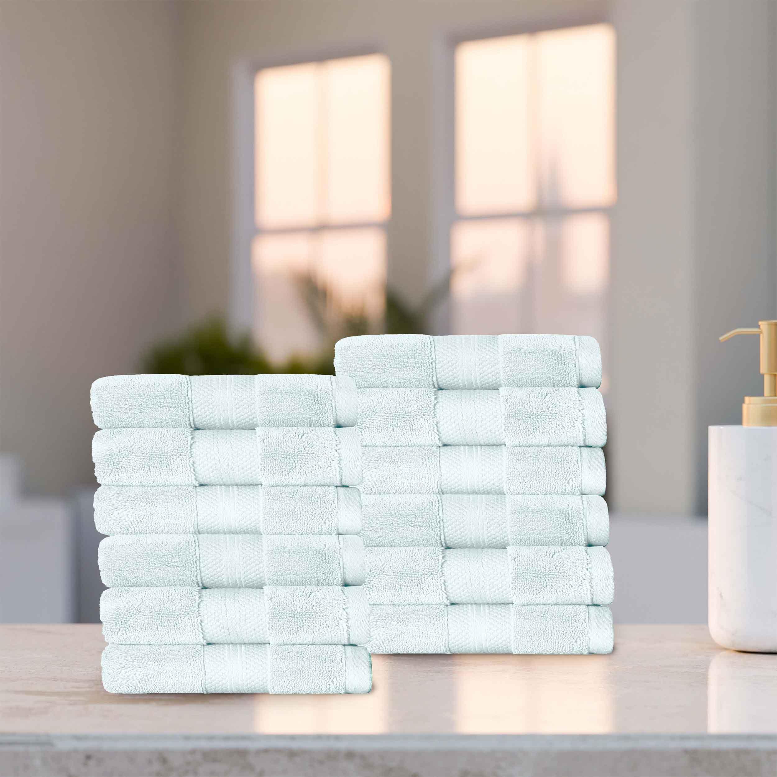 Premium 12-Piece Turkish Cotton Face Towel Set - Ultra Plush, Highly Absorbent & Soft for Spa, Makeup Removal & Skincare Routine