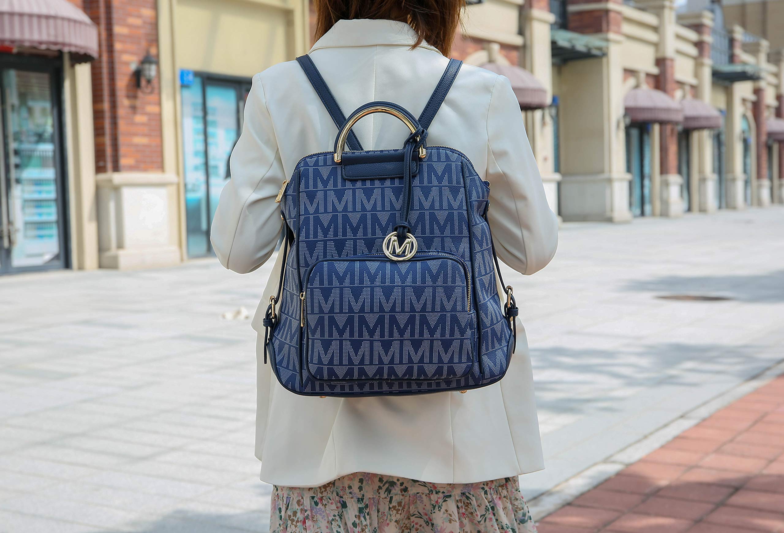MKF Collection Signature Vegan Leather Women's Backpack - Stylish Top Handle Travel & Work Bag for Business Professionals | Perfect for Office Commute, Business Trips & Daily Use