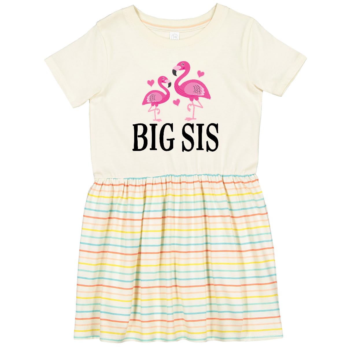 Inktastic Flamingo Sister Announcement Toddler Dress - Cute Matching Outfit for Big & Little Sister, Birthday & Family Photos