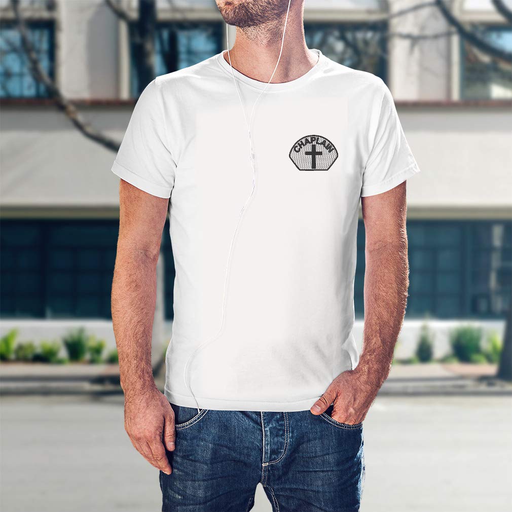 Funny Graphic T-Shirts for Men - Chaplain Cross Sign Cotton Tee | Casual Wear & Gifts for Church Events