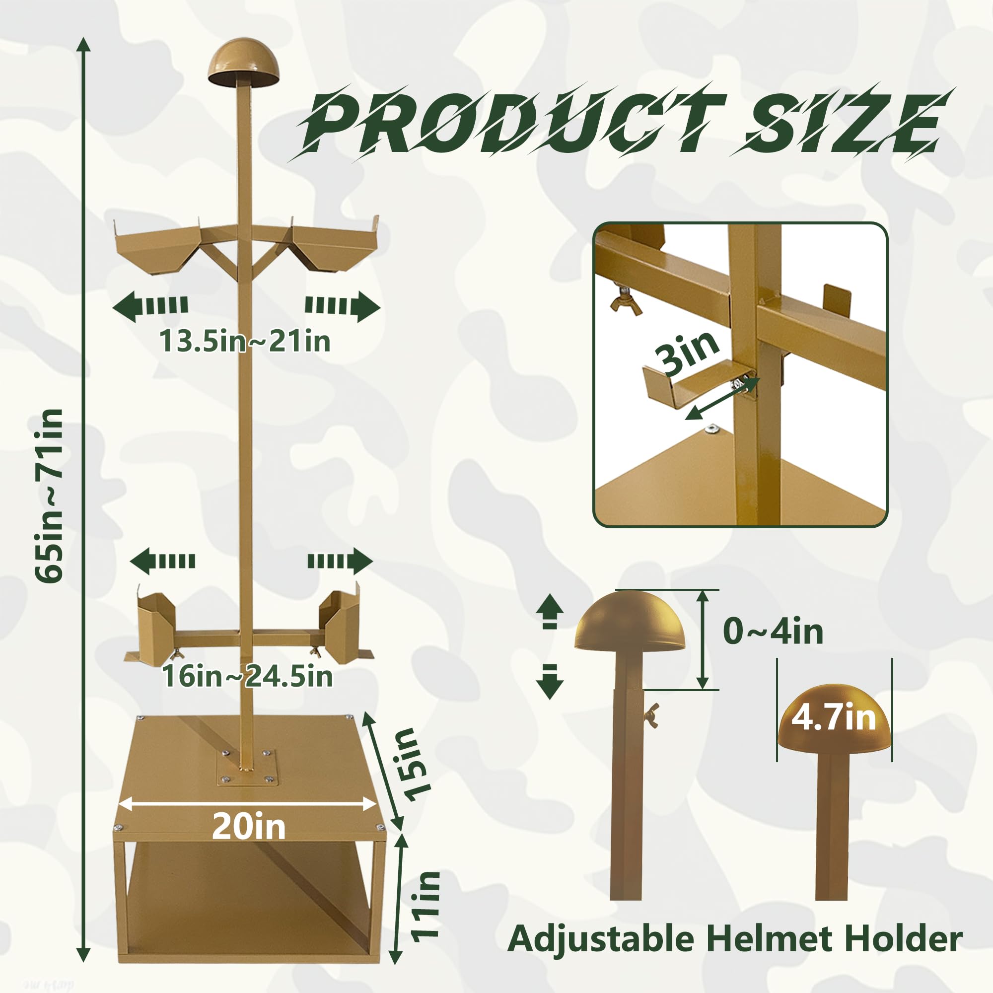Tactical Gear Stand - Heavy Duty Steel Military & Police Equipment Holder for Vests, Helmets & Accessories - Perfect for Armory, Training & Storage Organization