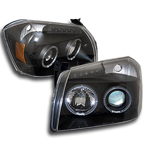 ZMAUTOPARTS Dodge Magnum Halo LED Projector Headlights - Black Housing for R/T SE SXT SRT8 Models - Upgrade Your Night Driving Safety & Style