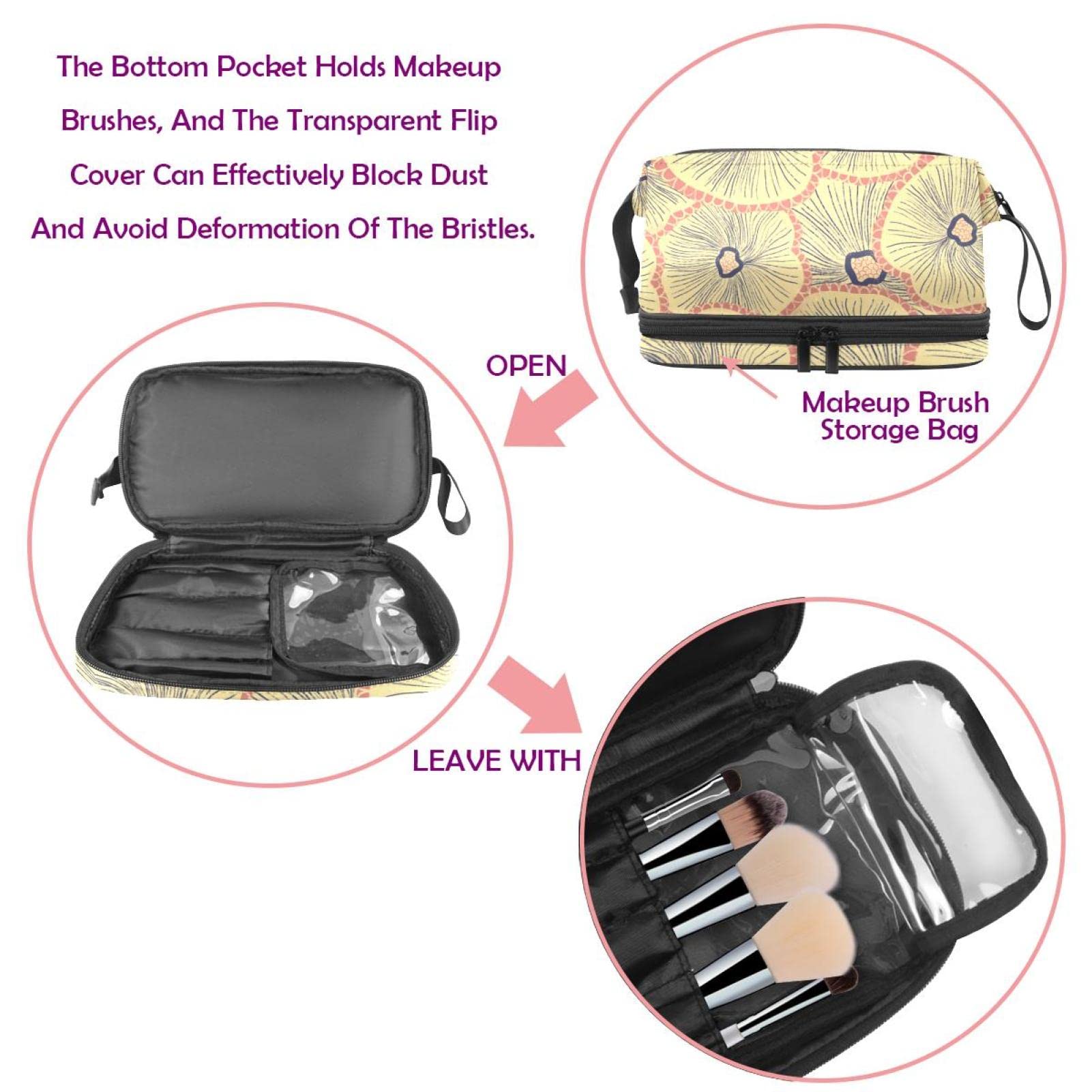 Large Travel Cosmetic Bag for Women - Floral Lotus Flower Makeup Organizer & Toiletry Pouch | Perfect for Vacation, Gym, Business Trips & Daily Essentials Storage
