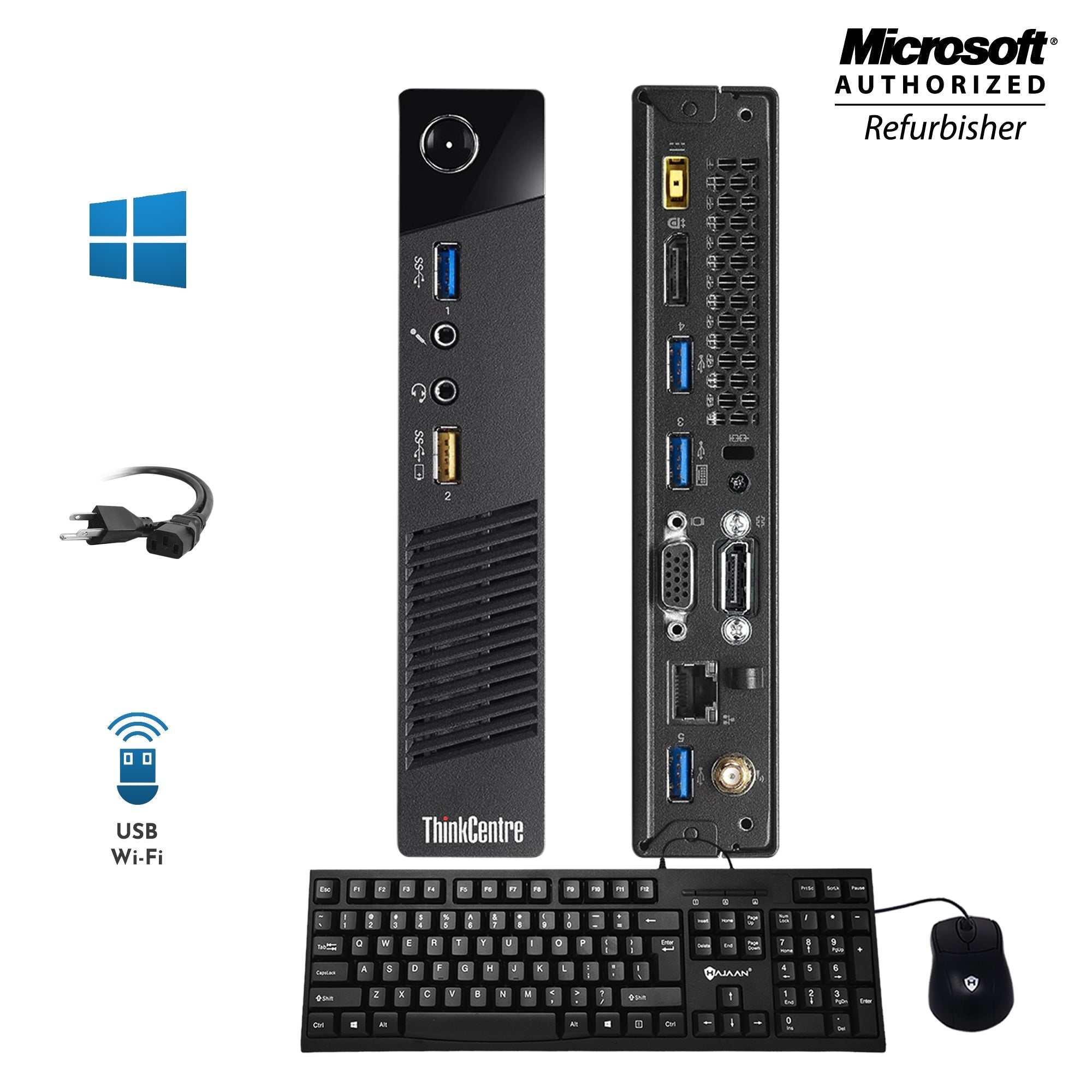 Lenovo ThinkCentre M93p Tiny Desktop PC (USFF) - Intel Core i5 4590T Quad Core Processor up to 3.6GHz | 8GB RAM, 128GB SSD | Windows 10 Pro | WiFi, VGA & DisplayPort | Compact Home Office Computer for Small Business & Remote Work - 1 Year Warranty