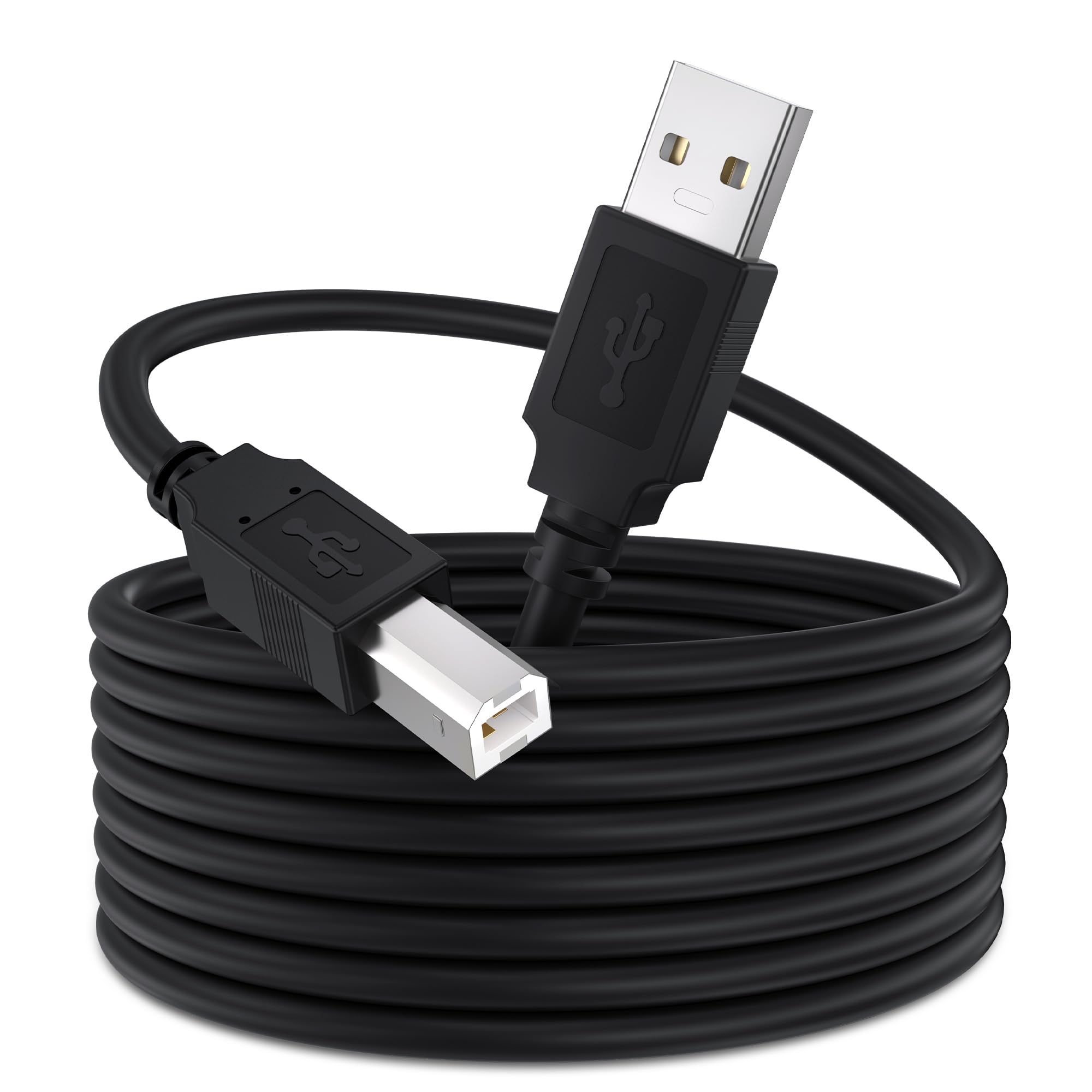 20FT USB 2.0 Printer Cable - High Speed A Male to B Male 20 Foot Long Cord for HP, Canon, Epson Printers - Perfect for Office, Home & Studio Printing Needs