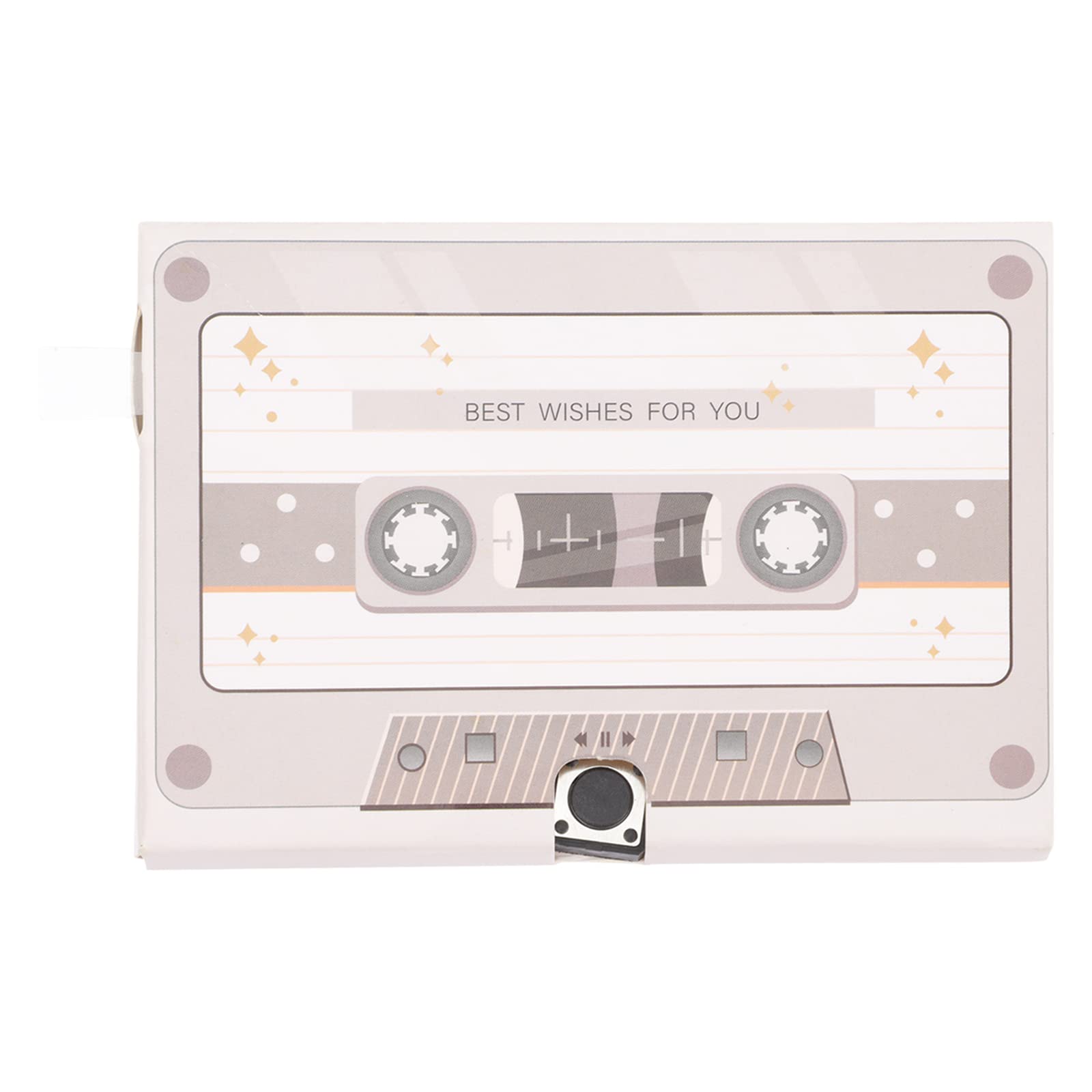 LUOZZY Recordable Greeting Card with Voice Recorder - Cassette Tape Thank You Card (Milk White) | Perfect for Birthdays, Anniversaries & Special Occasions