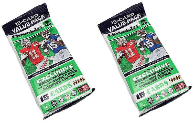 2023 Panini Chronicles NFL Football 15 Card Value Packs - Lot of 2 | Collectible Trading Cards for Sports Fans & Memorabilia Enthusiasts | Perfect for Gifts, Trading, and Display