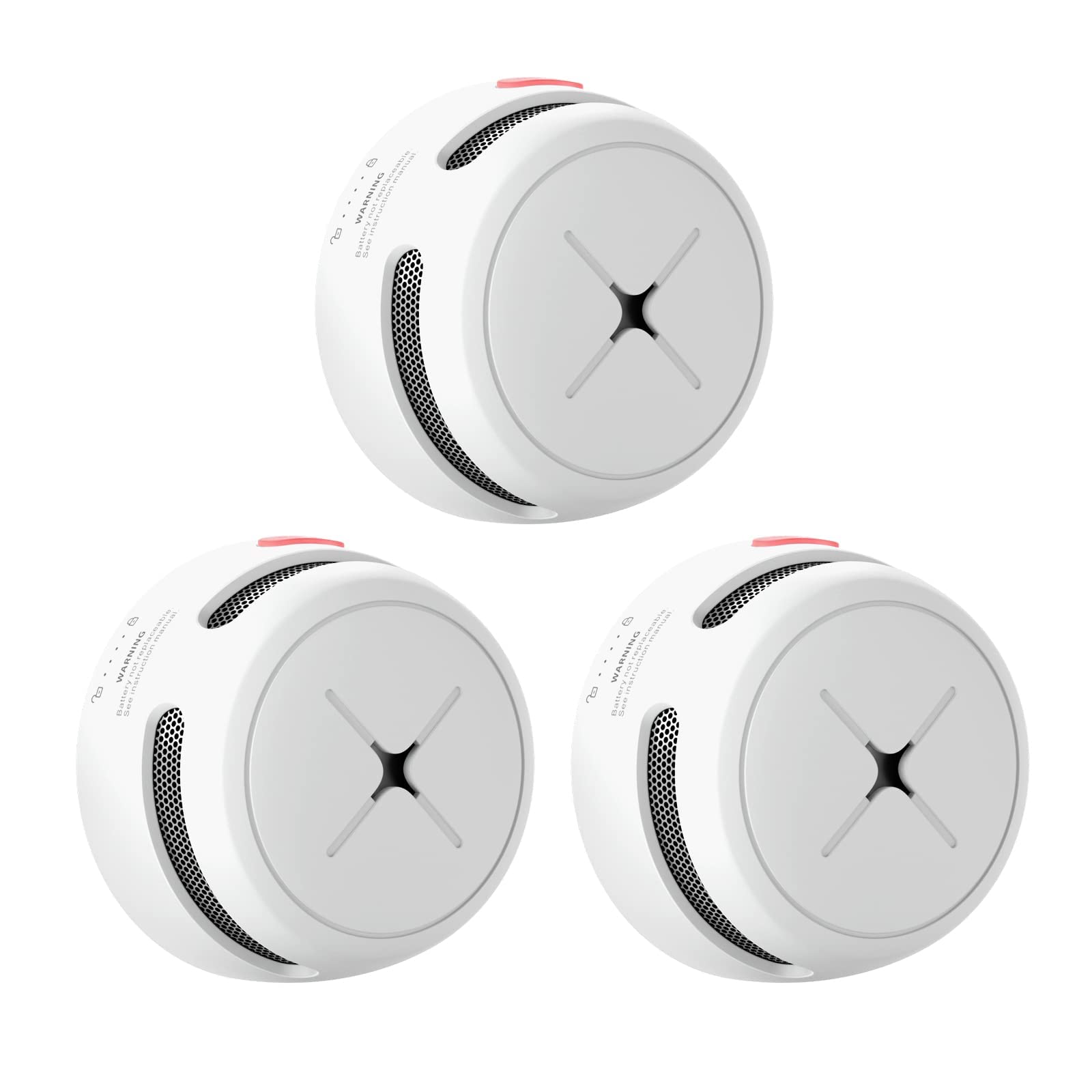 AEGISLINK 10-Year Battery Smoke Detector with Photoelectric Sensor, Test/Silence Button & Low Battery Warning - S500 Fire Alarm (3-Pack) for Home, Office & Apartment Safety