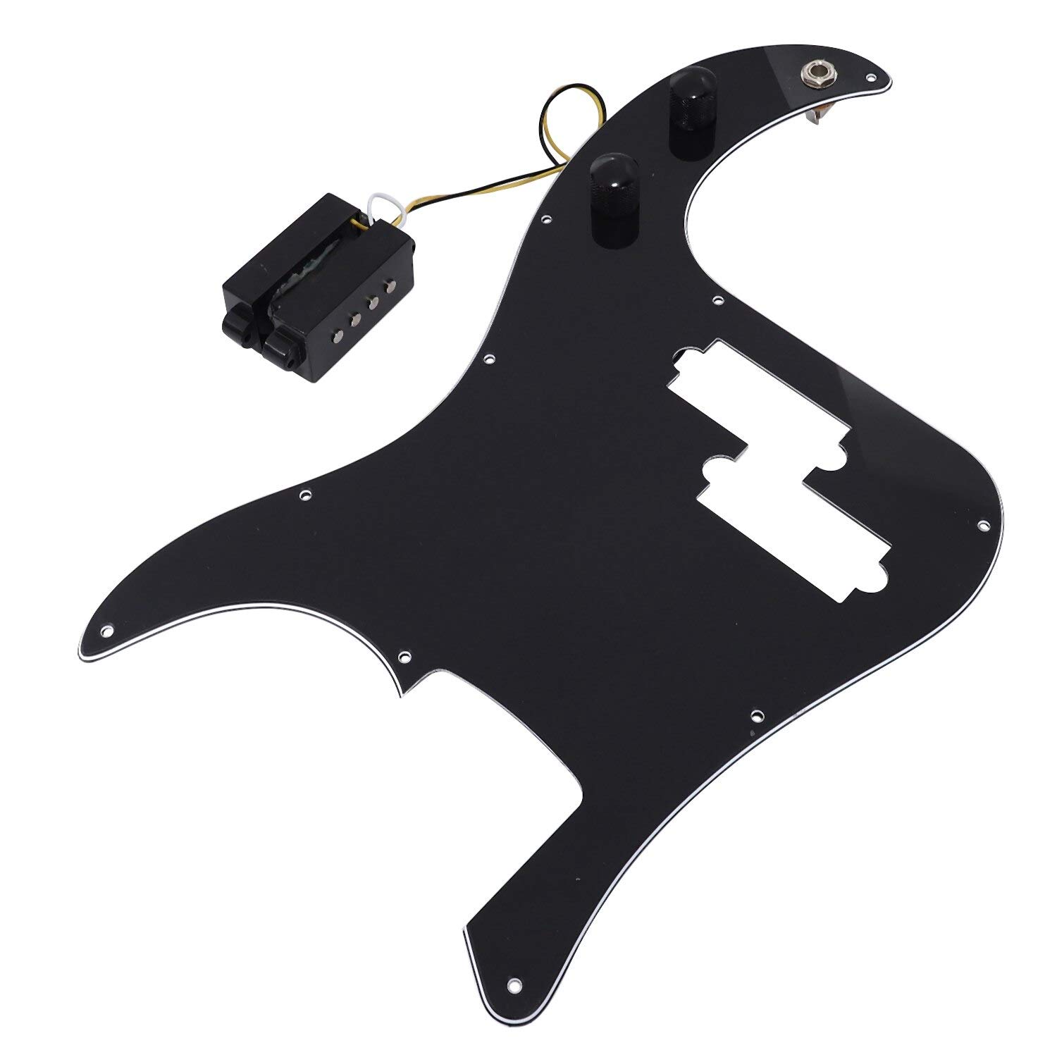 Prewired PB Bass Guitar Pickguard Assembly Kit with Pots & Knobs - Precision Bass Replacement (Black) for DIY Guitar Repair & Upgrade | Perfect for Musicians & Luthiers
