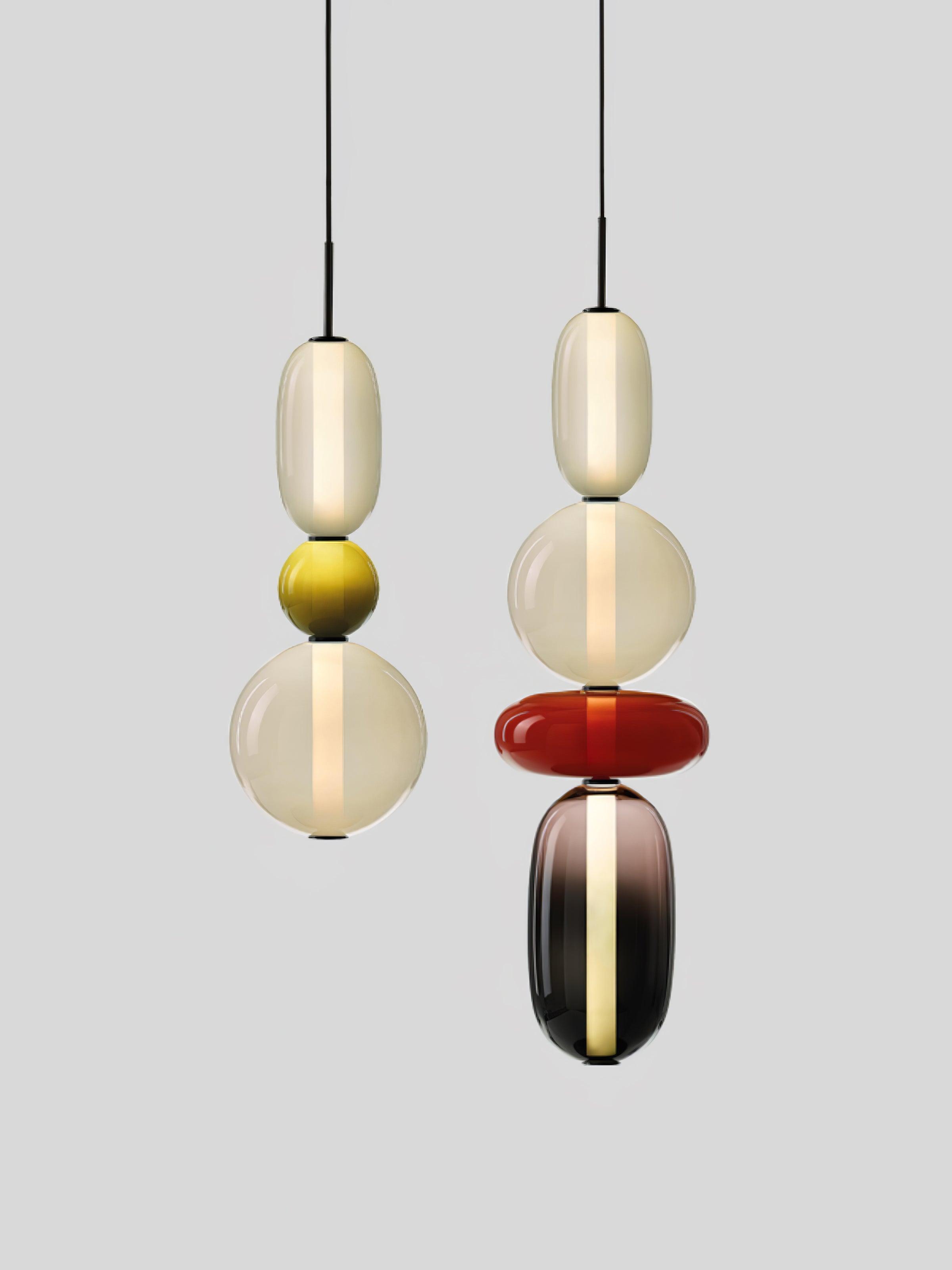 Stylish Candied Glass Pendant Light Set - Modern Hanging Fixture for Dining Room, Kitchen Island & Bedroom Decor