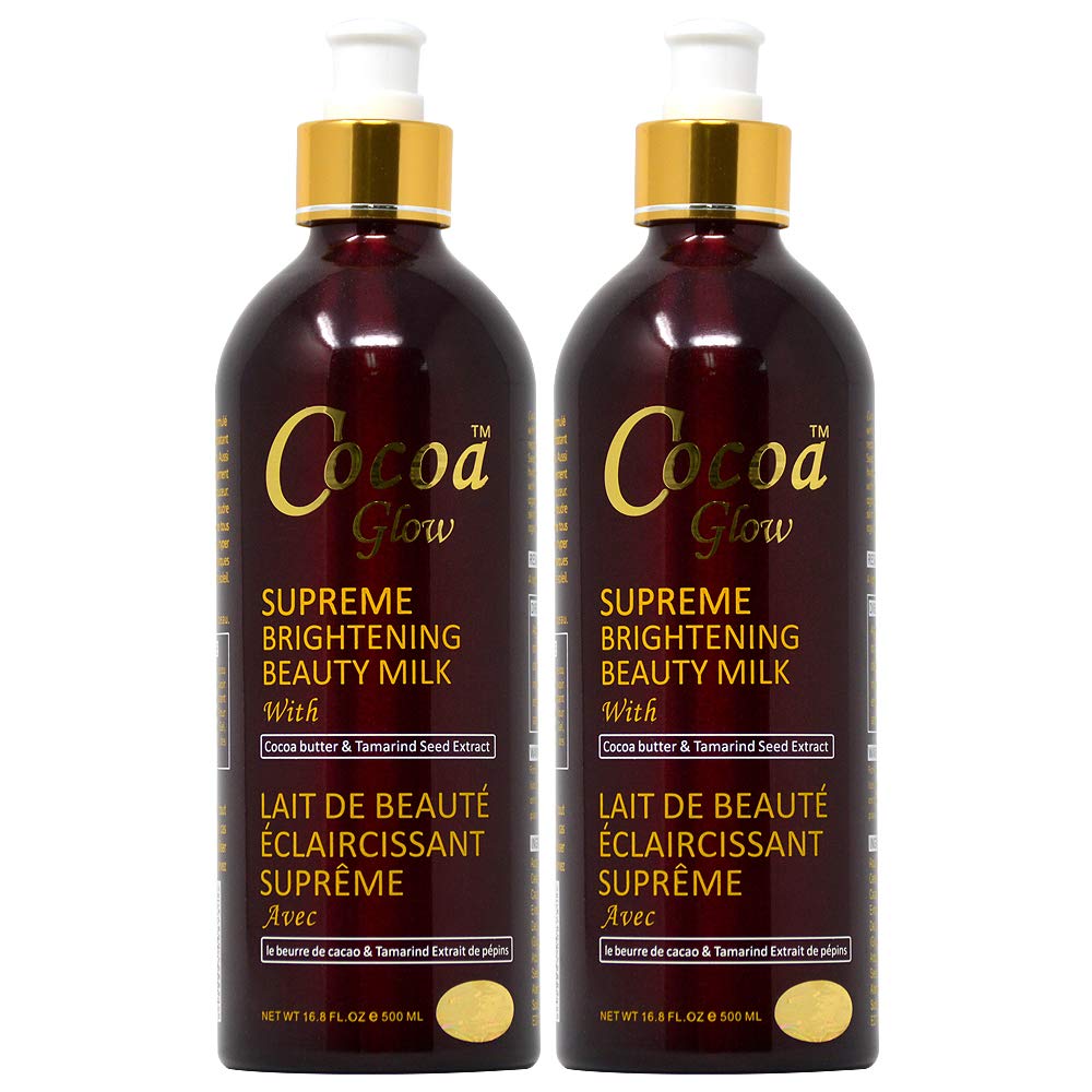 Supreme Brightening Beauty Milk - 16.8oz (2-Pack) | Skin Whitening & Hydrating Face Cream | Day & Night Moisturizer for Glowing Skin