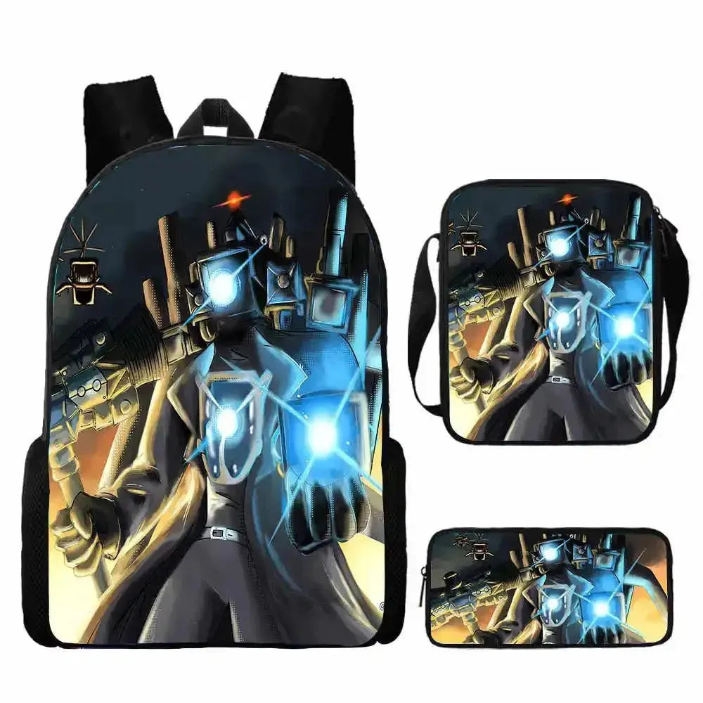 Custom Skibidi Backpack Set for School, Travel & Outdoor Adventures - Durable & Stylish Kids & Teens Backpack