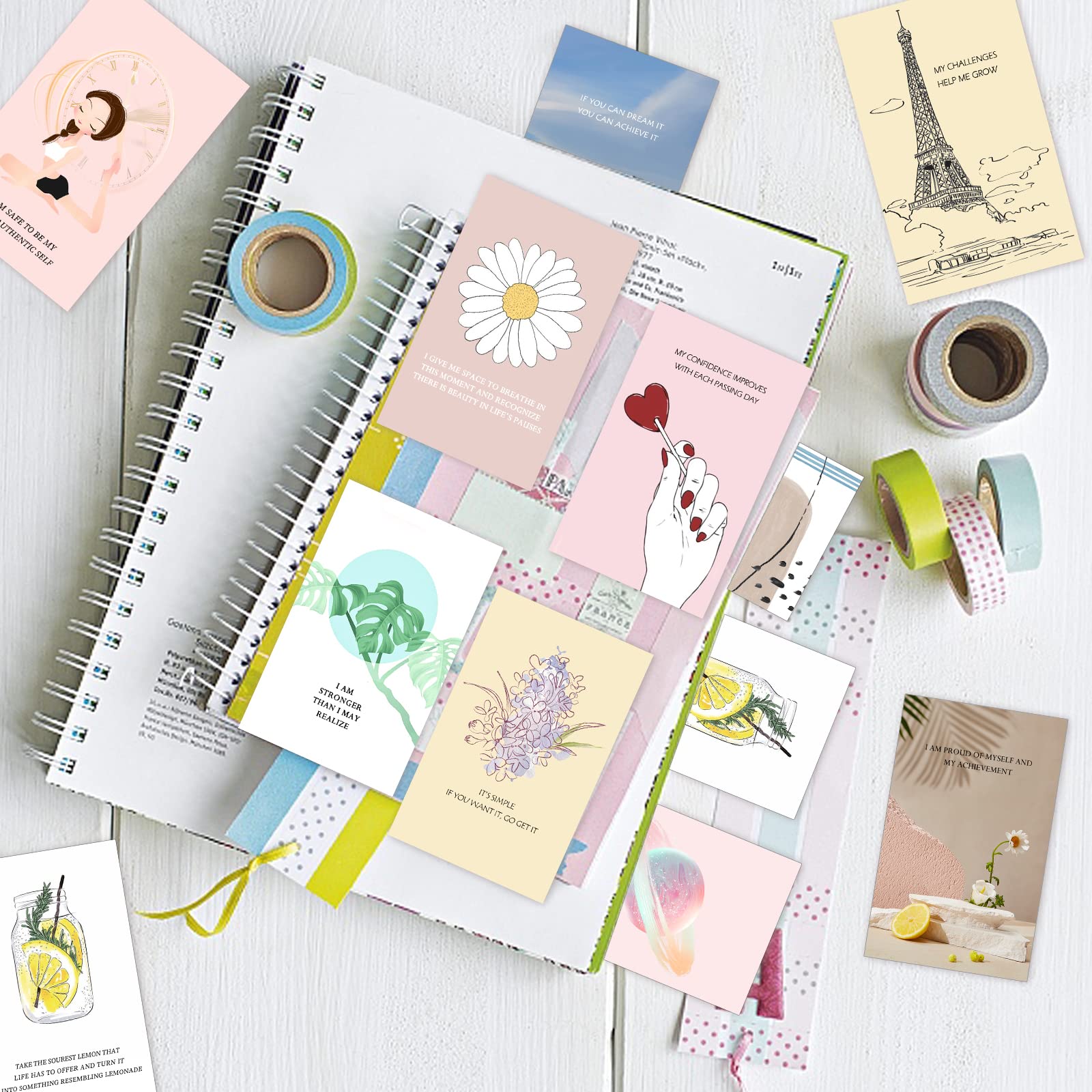 60 Pcs Inspirational Affirmation Cards for Women - Motivational Quote Cards, Positive Daily Affirmations, Mindfulness & Self-Care Gift, Meditation Encouragement Cards - Perfect for Yoga, Journaling & Personal Growth