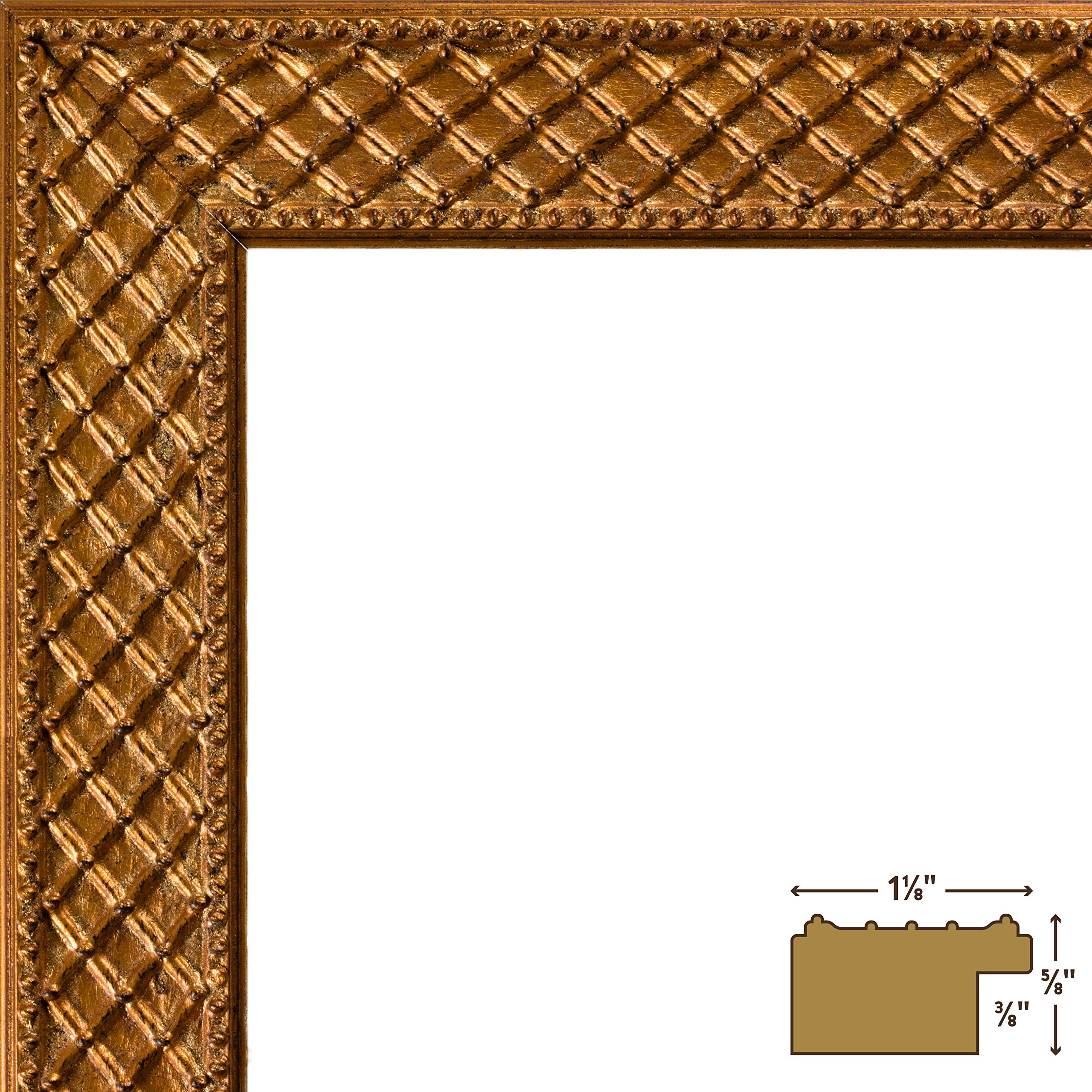 Craig Frames Lenox - Antique Gold Solid Wood Picture Frame 4x6 Inches - Perfect for Displaying Family Photos, Artwork & Memories in Living Room, Bedroom or Office