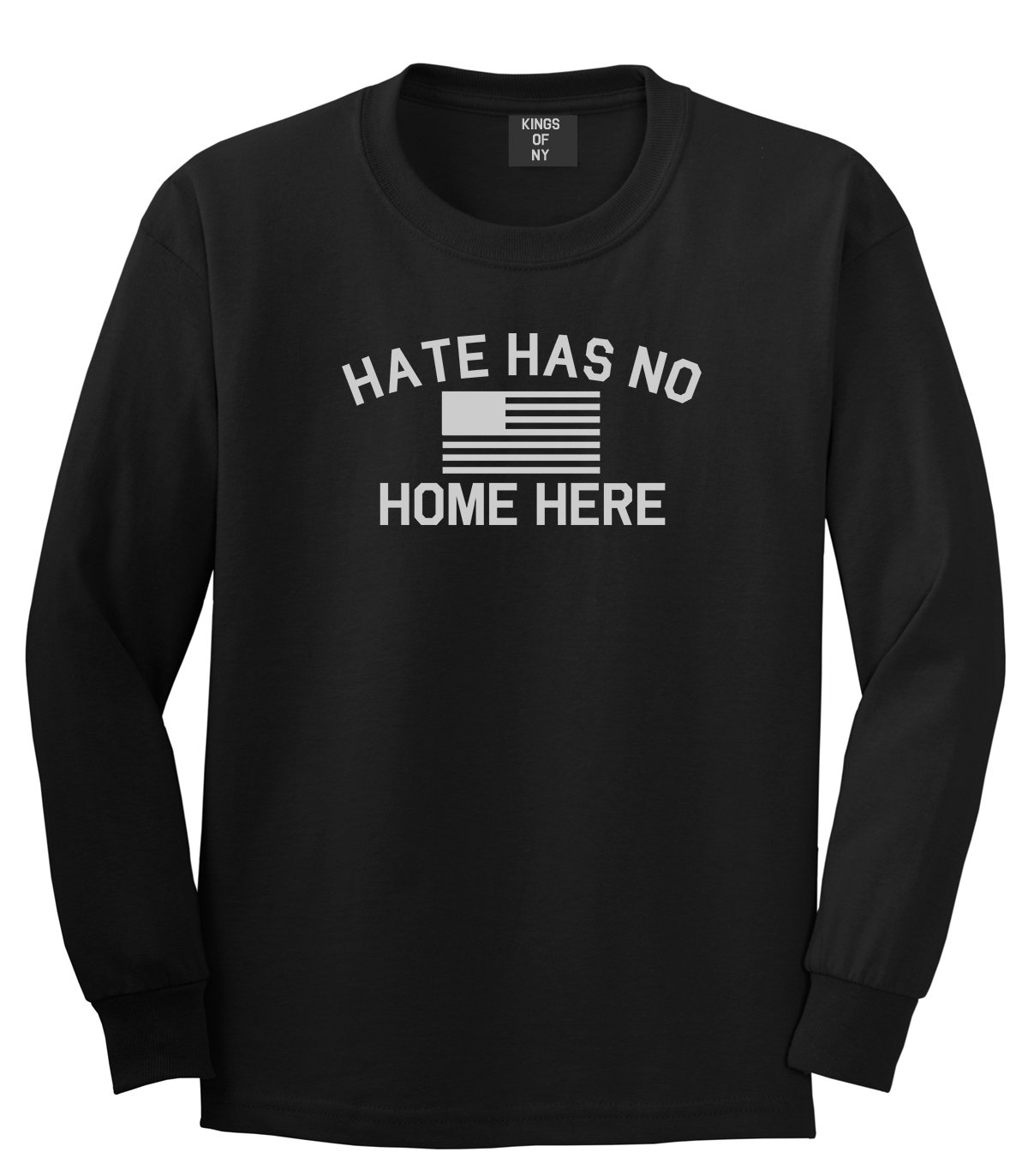 Patriotic America Flag Long Sleeve T-Shirt for Men - Anti-Hate Unity Shirt for Casual Wear, Protest & American Pride Events