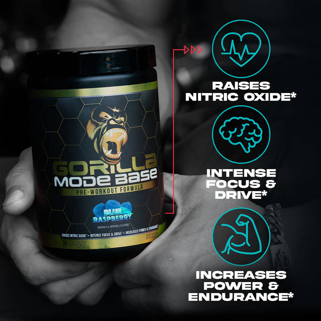 Gorilla Mind Gorilla Mode Base Pre-Workout Supplement - Boost Energy, Focus & Endurance for Intense Workouts | Gym, Bodybuilding & Fitness Training