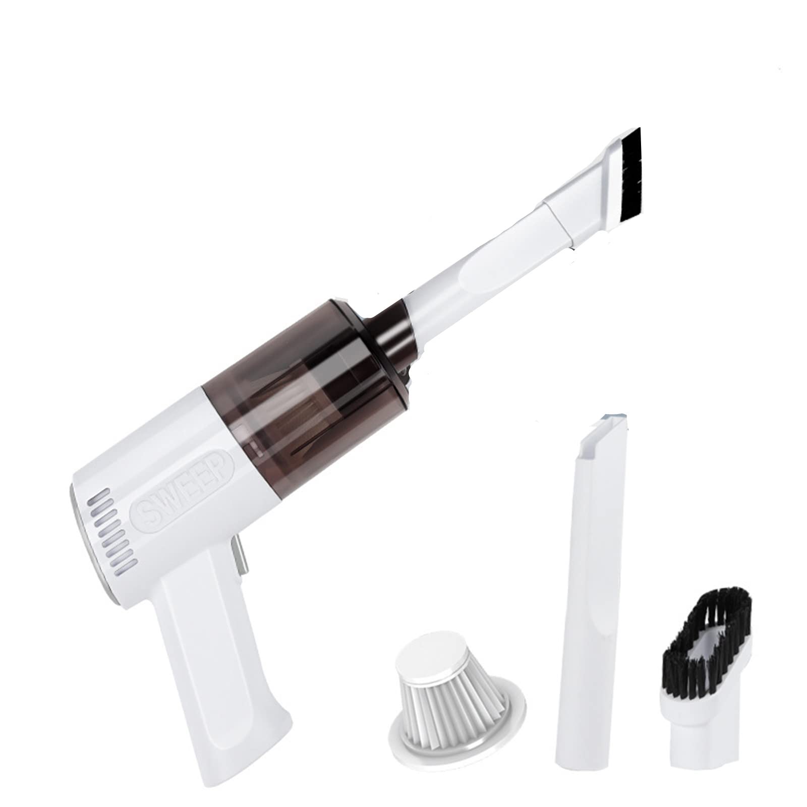 Powerful Cordless Mini Handheld Vacuum Cleaner for Car & Home - Lightweight Portable Vacuum for Pet Hair, Keyboard, and Small Spaces with Strong Suction (White) | Perfect for Car Detailing, Office Cleaning & Pet Hair Removal