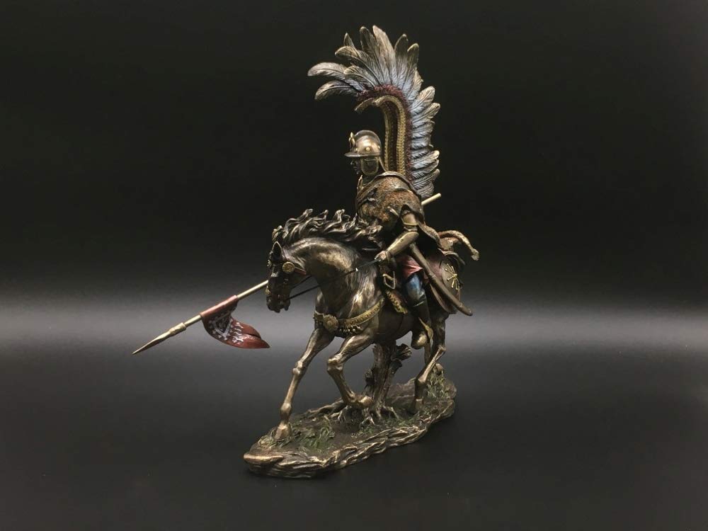 Polish Hussar Knight in Full Armor with Sabre Sword - 12.6 Inch Collectible Figurine | Medieval Decor, Gift for History Enthusiasts