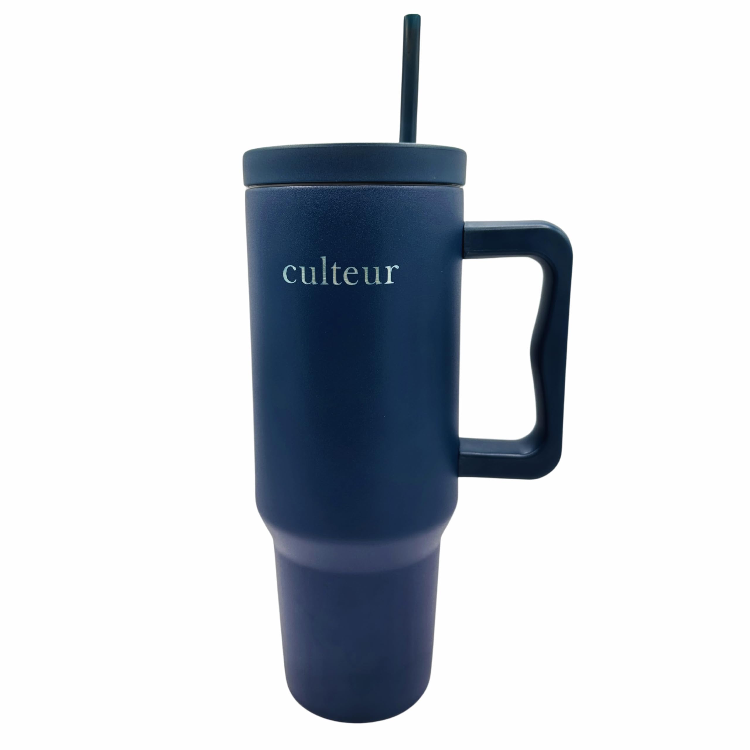 Premium 40oz Stainless Steel Tumbler Set - Double Wall Insulated Travel Mug with Stainless Steel Straws | Keeps Drinks Hot/Cold for Hours | Perfect for Office, Gym, Camping & Outdoor Activities (Azur Blue)