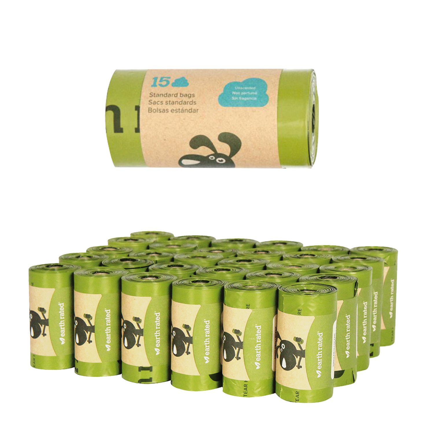 Earth Rated Dog Waste Bags Refill Rolls - 120 Unscented Poop Bags for Dogs, Extra Thick & Leak Proof - Perfect for Walks, Hikes, and Park Cleanups