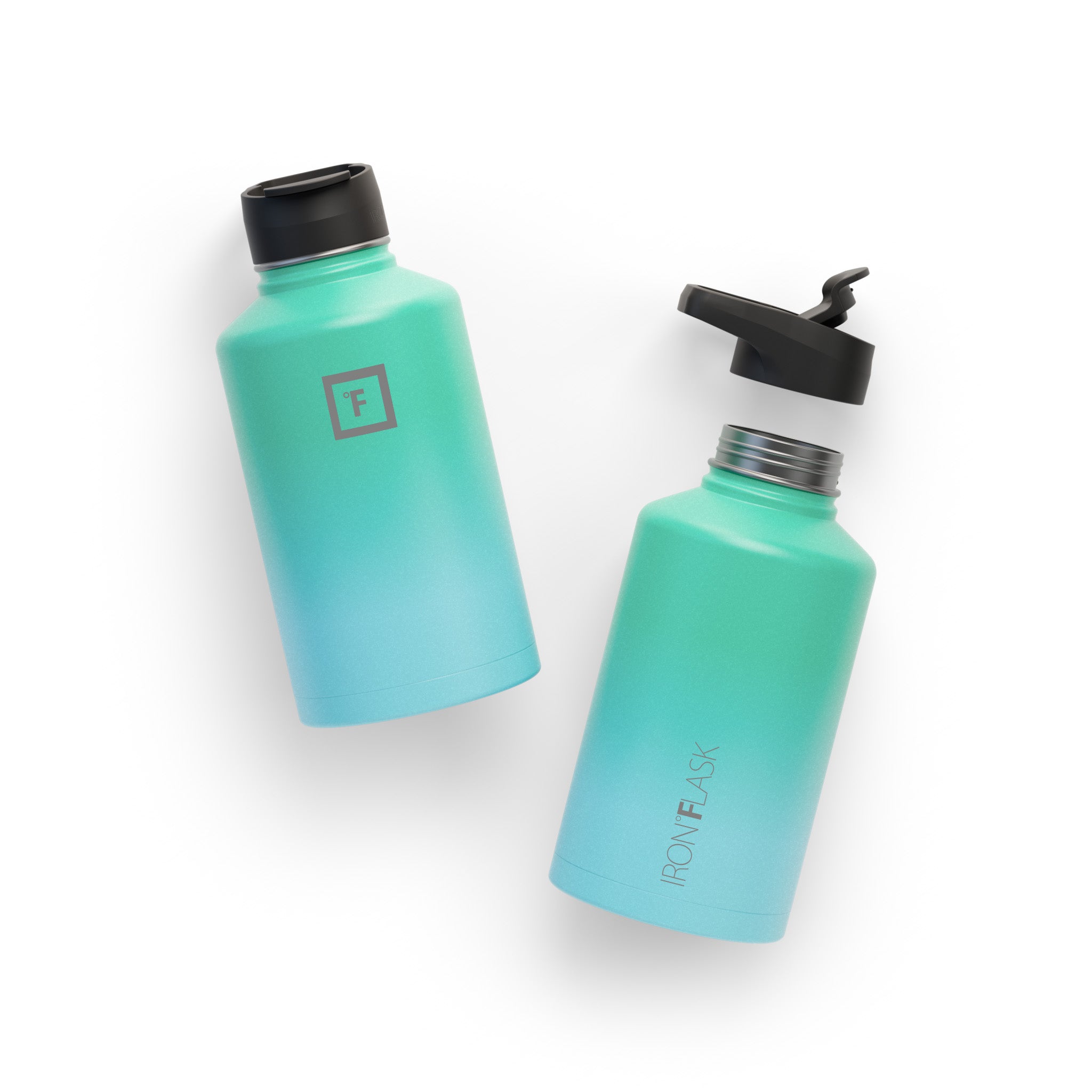 64 Oz Wide Mouth Water Bottle with Spout Lid - Leakproof Stainless Steel Insulated Water Bottle for Gym, Hiking & Outdoor Activities