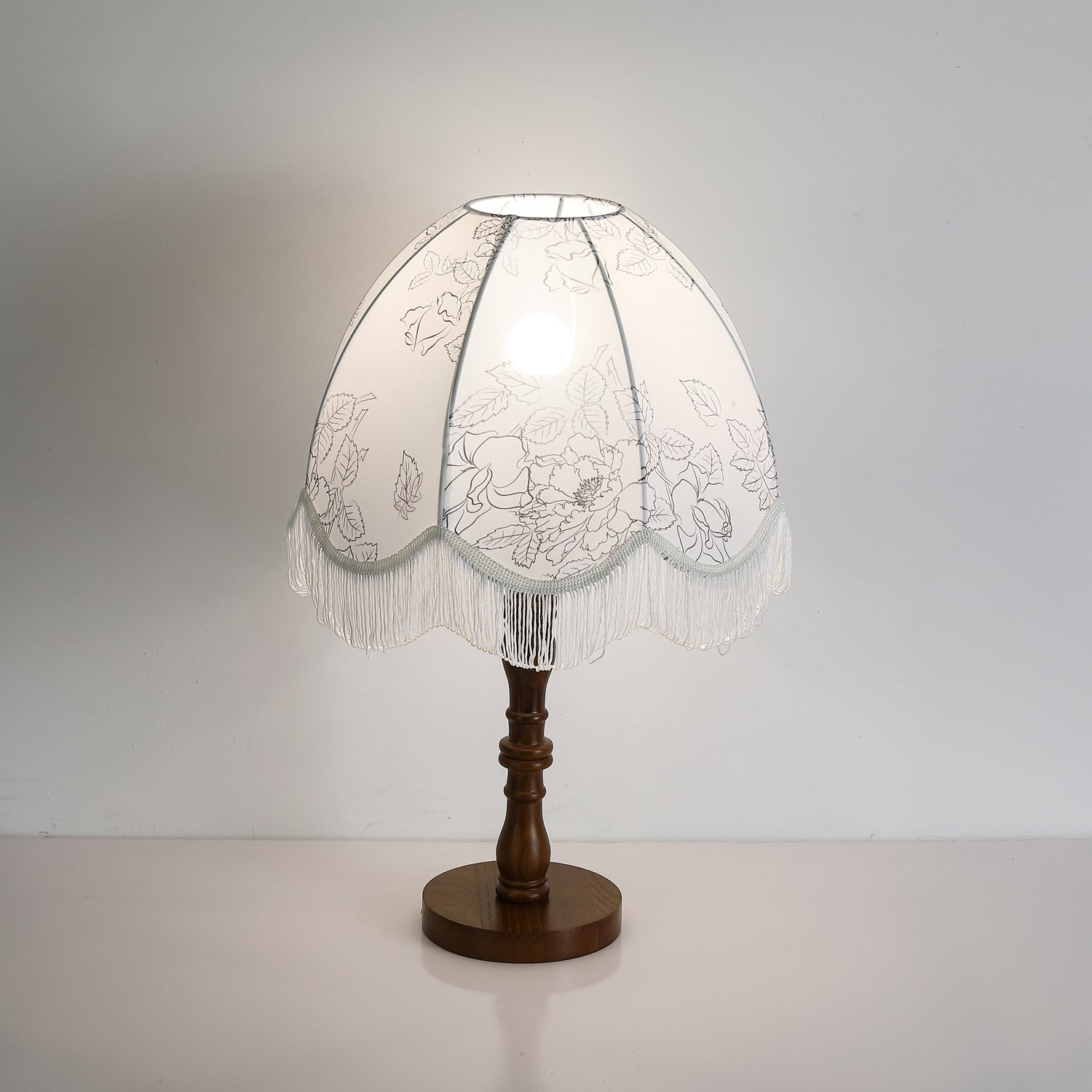 Stylish Printed Tassel Table Lamp - Elegant Home Decor for Bedroom, Living Room & Office - Perfect Nightstand Lighting for Cozy Ambience