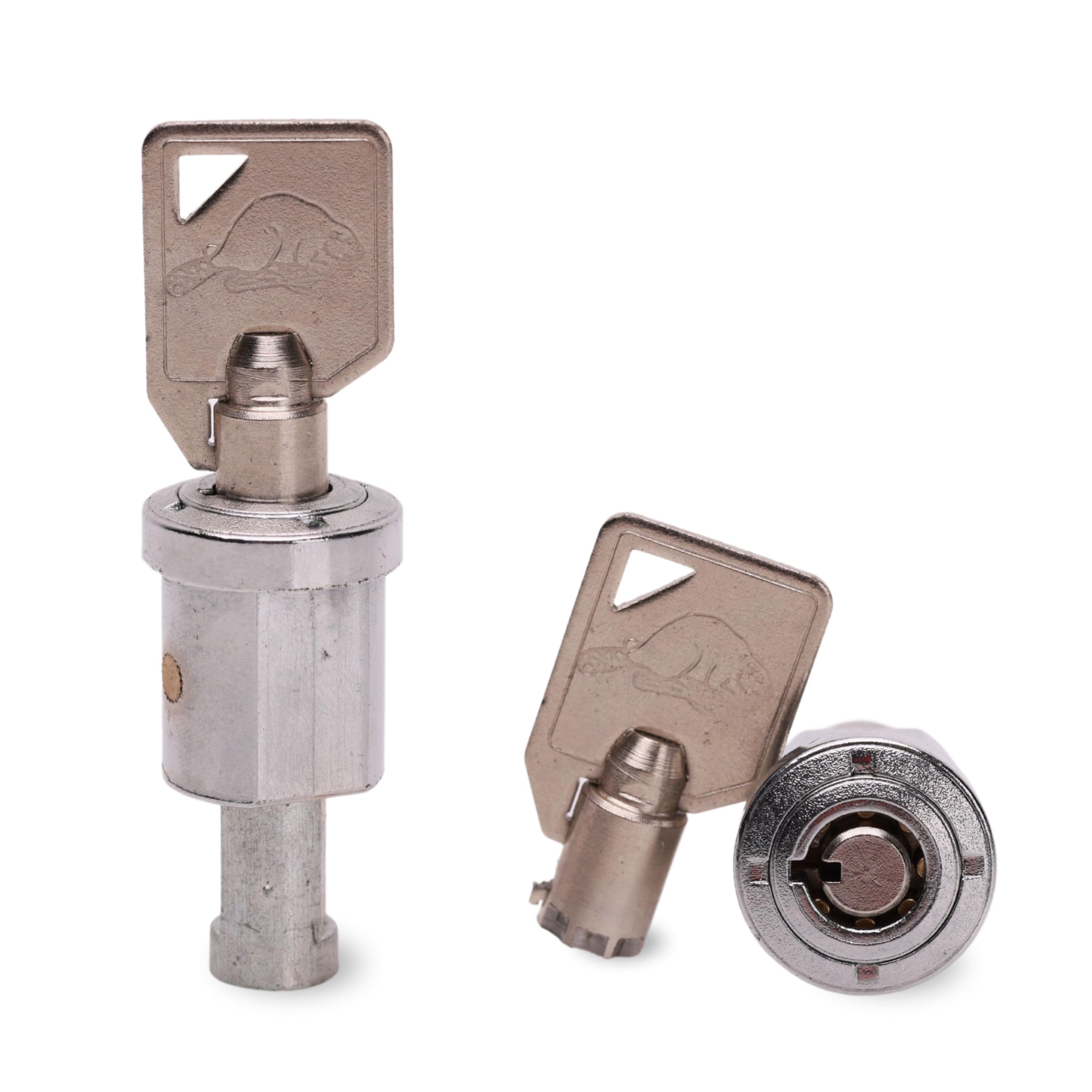 Beaver Gumball Machine Tubular Lock and Key Set - Replacement Top Lid Lock Assembly for Vending Machines | Secure Candy & Toy Dispensers for Arcades, Stores & Home Use