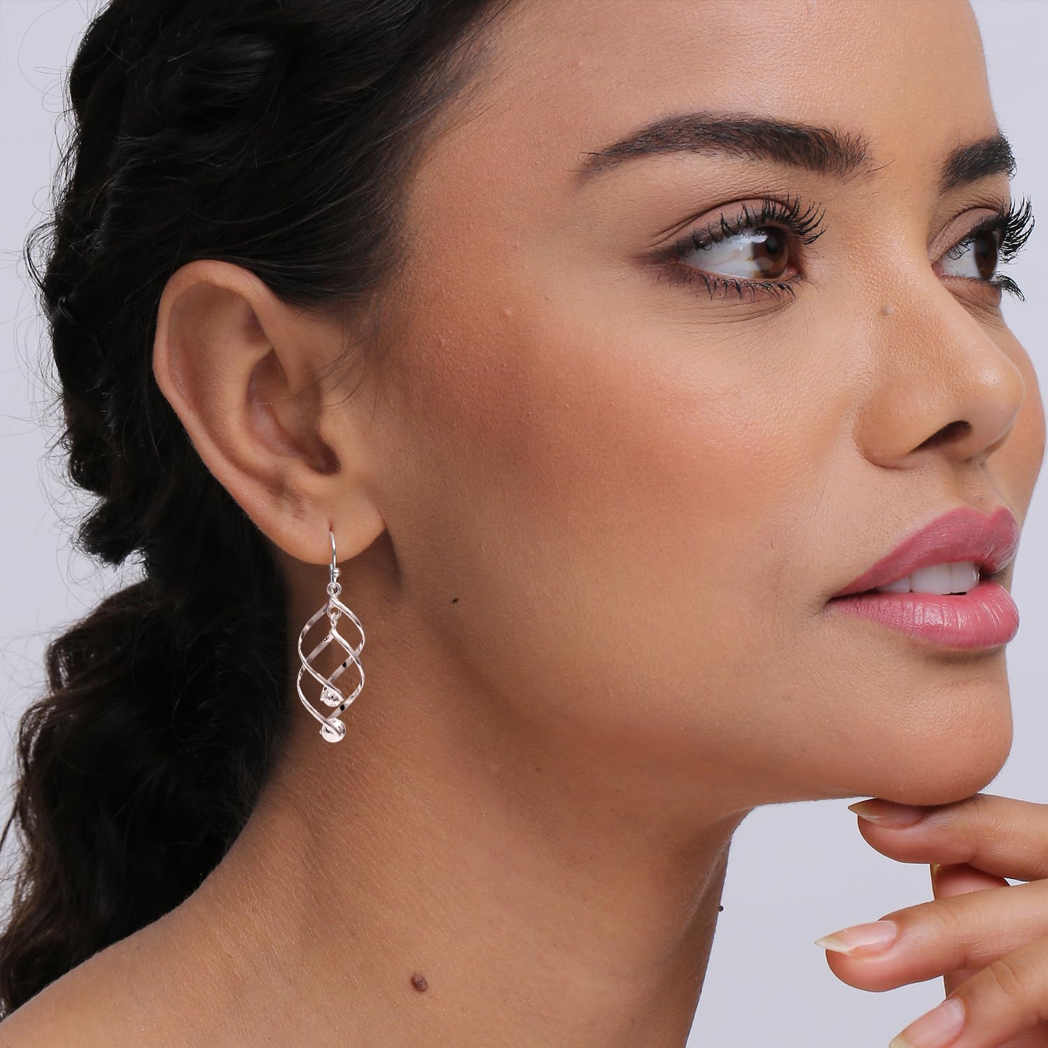 LeCalla 925 Sterling Silver Teardrop Dangle Earrings for Women | Elegant Fish Hook Drop Earrings | Hypoallergenic Everyday Jewelry Gift | Perfect for Office, Date Night & Special Occasions