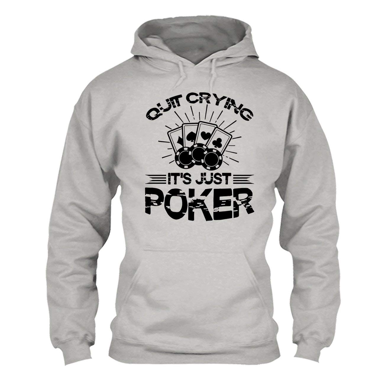 Quit Crying It's Just Poker T-Shirt - Funny Poker Lover Gift - Cool Long Sleeve Cotton Shirt for Men & Women - Perfect for Casino Nights, Poker Parties & Game Day Outfits
