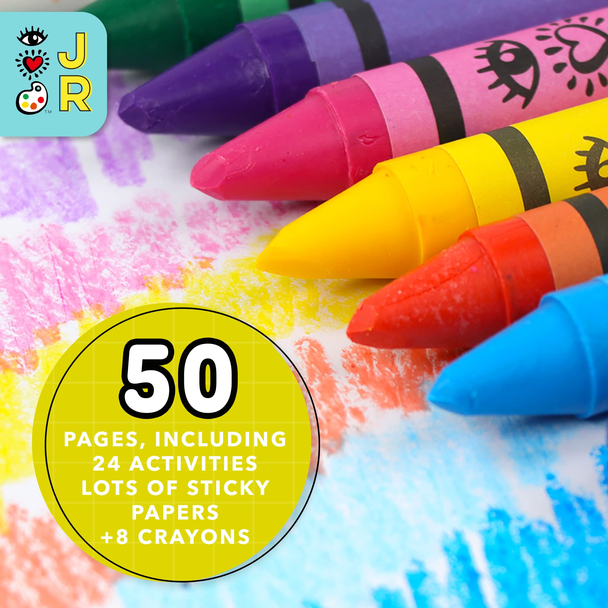 Bright Stripes Travel Coloring Kit for Kids - Mess-Free Art On the Go with Coloring Books, Crayons & Sticker Activity Book | Perfect for Airplane, Road Trips & Restaurants | Ages 3+ (Jungle Theme)