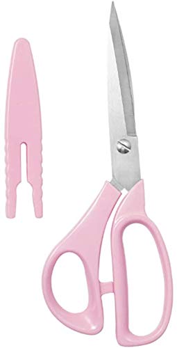 8-Inch Lightweight All-Purpose Scissors for Sewing, Fabric, Crafts & Office Use - Household Tailor Scissors with Safety Cover (Yellow/Pink) - Perfect for DIY Projects, Gift Wrapping & School Supplies