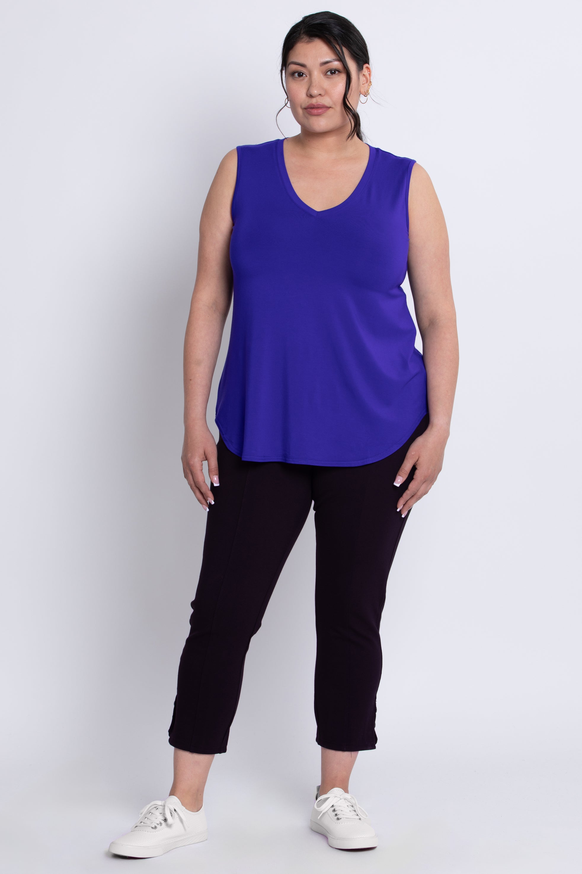 Premium Women's Bamboo Tank Top - Soft & Breathable Jackie Style in Violet - Perfect for Yoga, Workouts & Summer Casual Wear