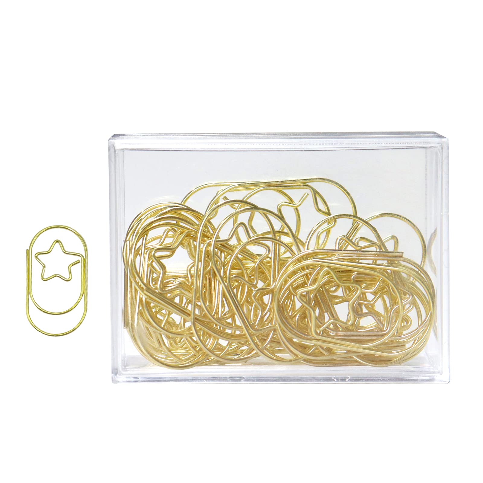 30 Pcs Gold Star Shaped Paper Clips - Cute Steel Wire Office Supplies for Paperwork, Documents & Organizing | Perfect for School, Office & Craft Projects