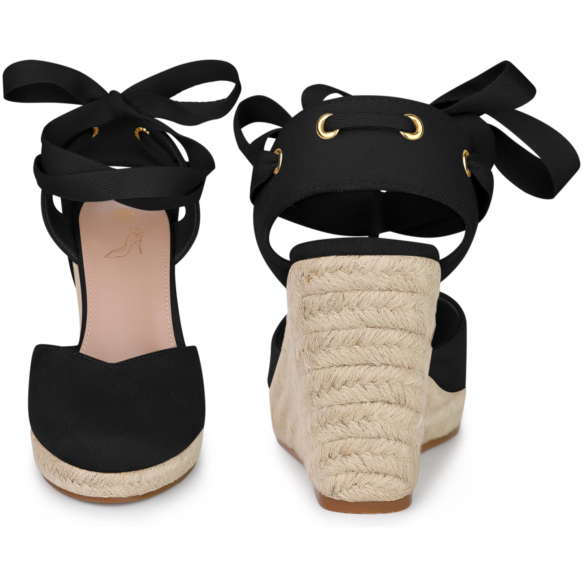 Perphy Women's Espadrille Platform Wedge Heel Lace Up Sandals - Comfortable Summer Beach Walking Shoes for Casual Outings & Vacations
