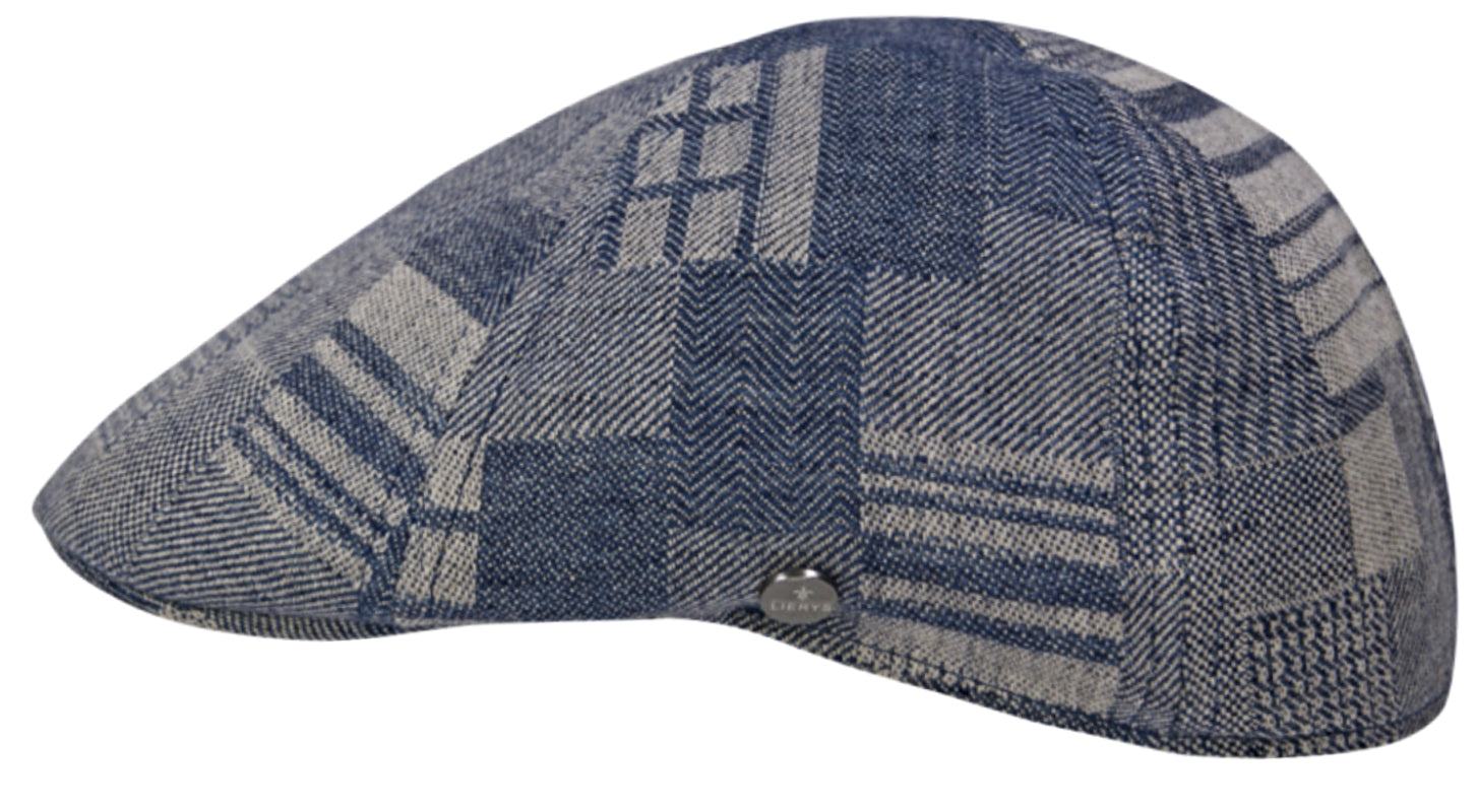 Liery's 100% Linen Ivy Flat Cap - Abstract Pattern 6-Panel Summer Hat for Men & Women | Casual Outdoor, Beach, Golf, and Travel Accessory