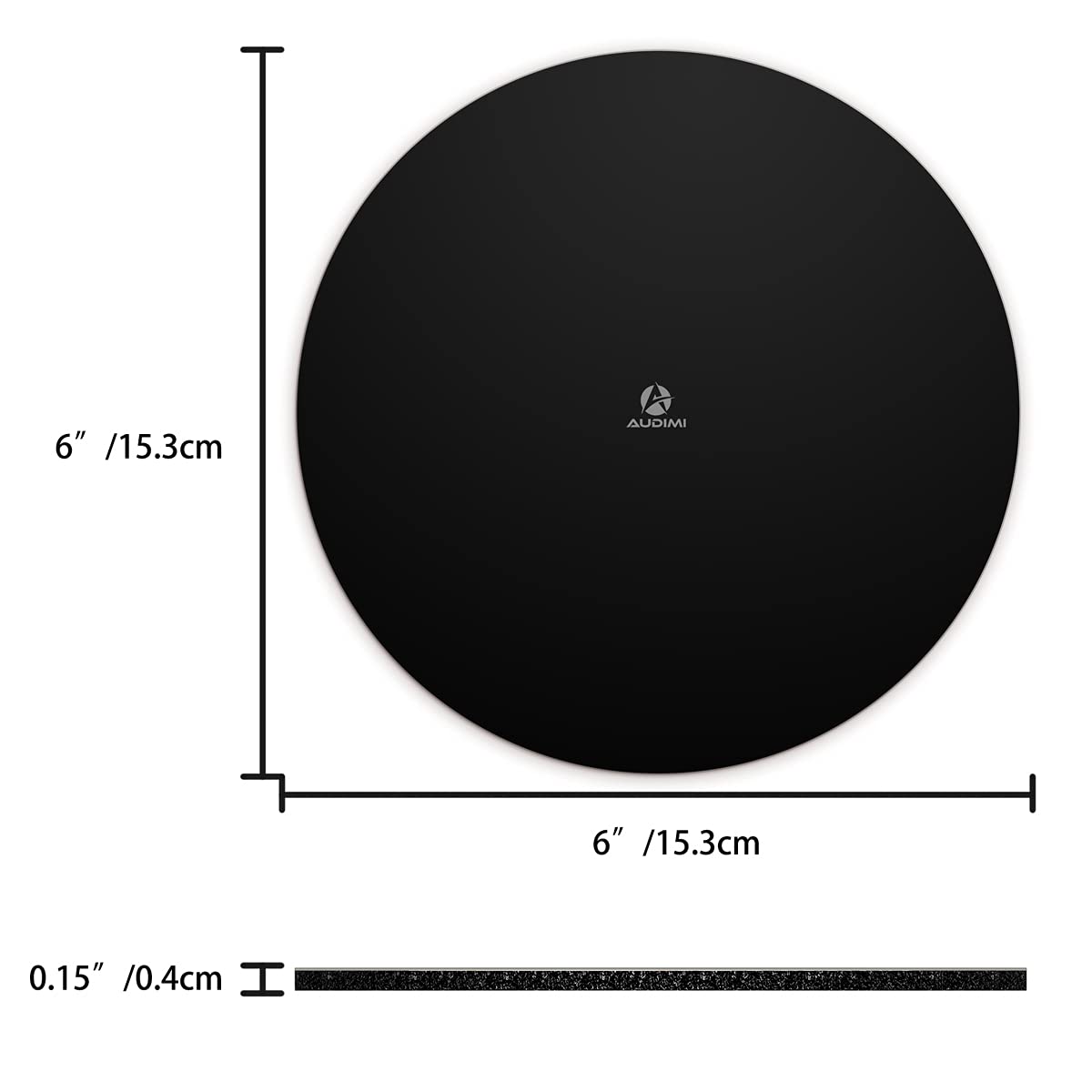 Audimi Mini Round Mouse Pad 6 x 6 Inch - Non-Slip Rubber Base Small Mouse Mat for Laptop, PC, Wireless Mouse - Portable & Washable Office Desk Accessory for Home, Travel, and Work (Black)