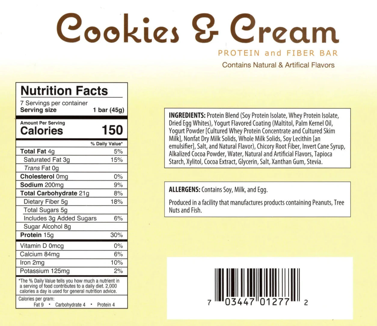 Divine Cookies & Cream Protein Bar - High Protein Snack for Energy & Muscle Recovery - Perfect for Gym, Hiking & Post-Workout Nutrition