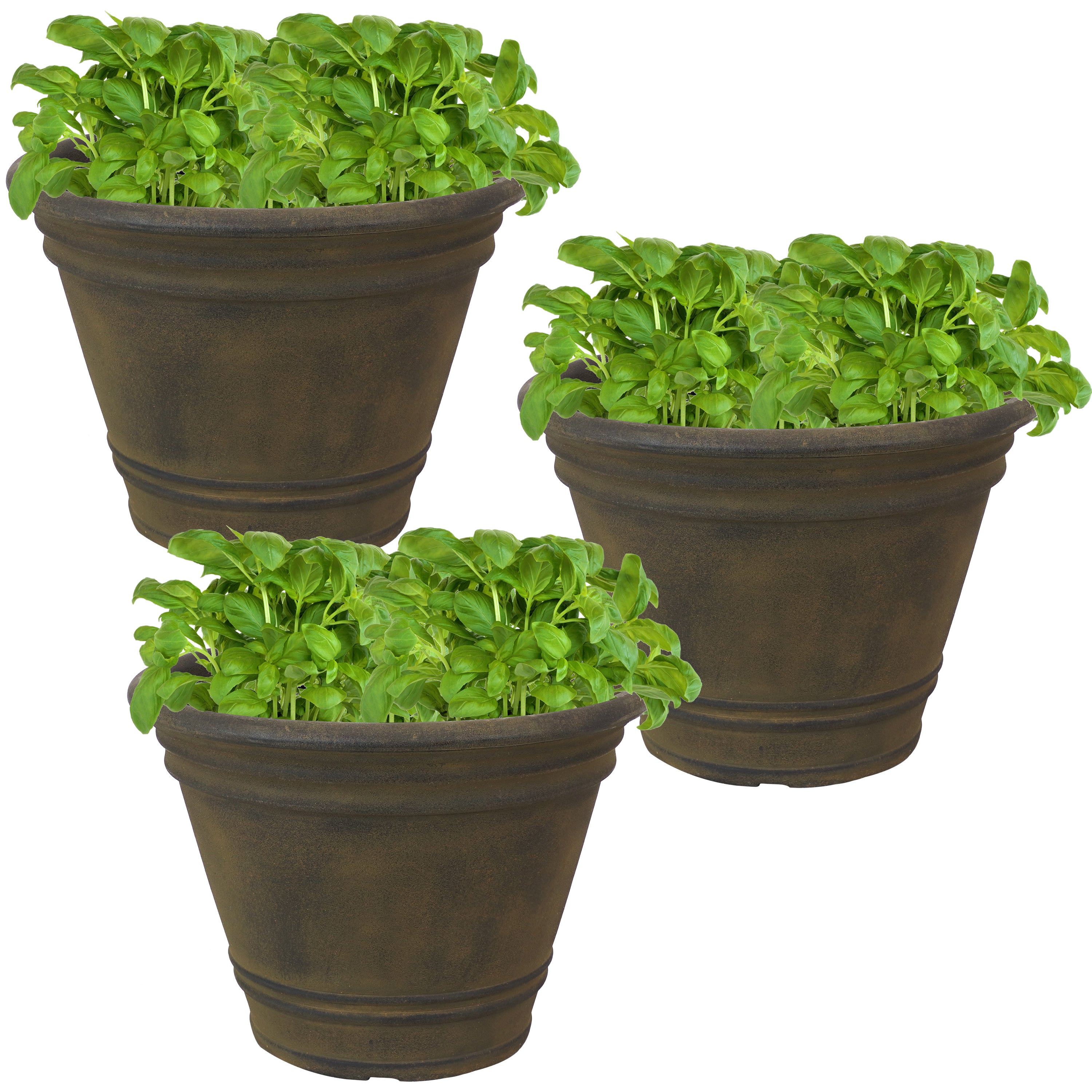 Sunnydaze Franklin Polyresin Outdoor Flowerpot Planter - Decorative Garden Pot for Plants, Flowers & Herbs - Perfect for Patio, Balcony & Backyard Decor