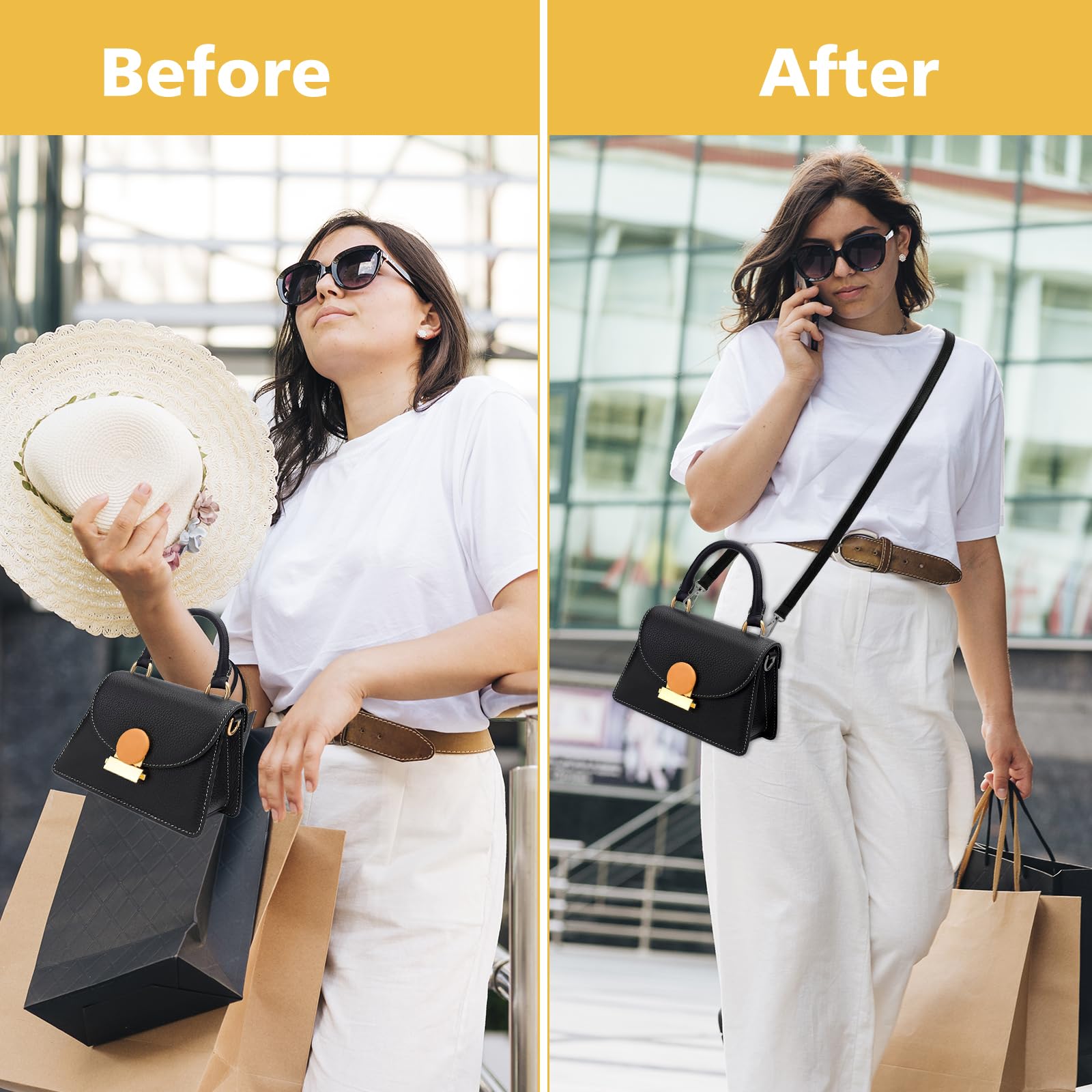 Adjustable Leather Purse Strap Replacement 33.4-59 Inch - Black Crossbody Bag Strap for Handbags | Perfect for Everyday Use, Travel & Fashion Accessories