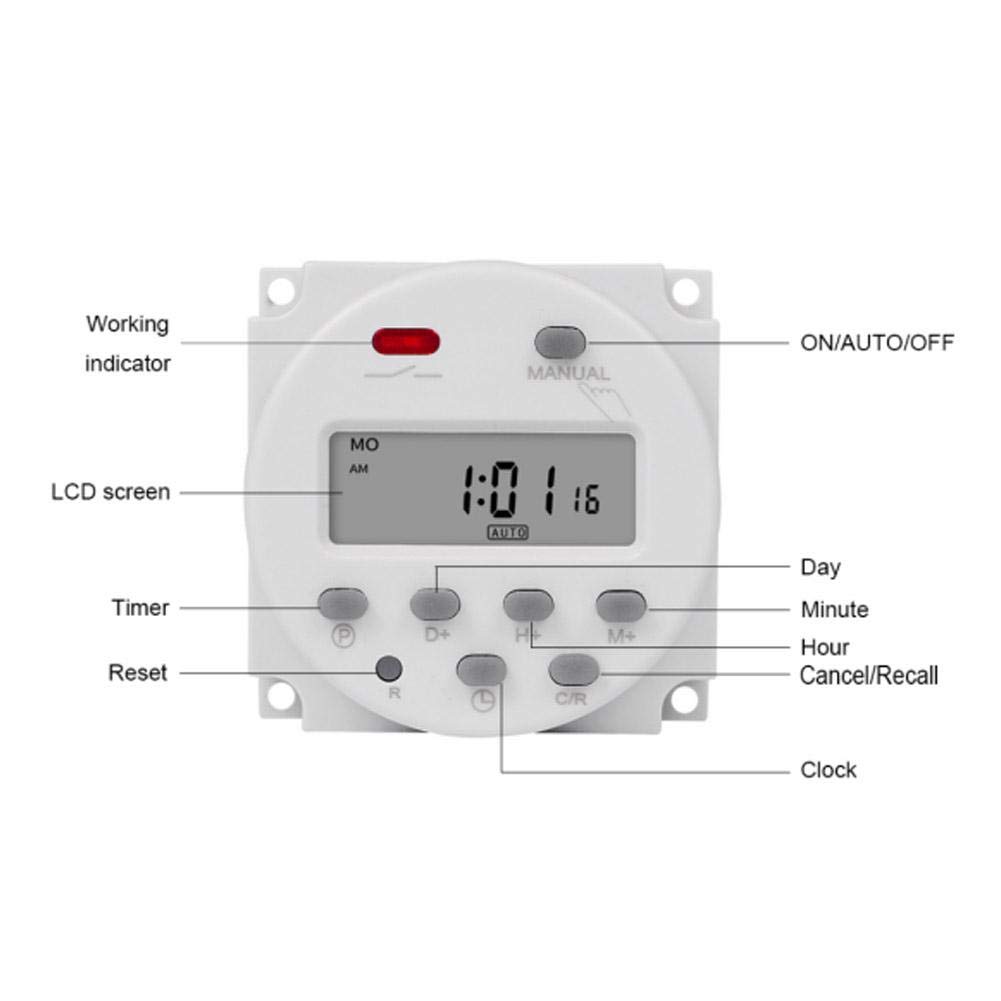 Programmable Digital Timer Switch with LCD Display - 5V DC Electronic Controller for Home Automation, Appliances & DIY Projects