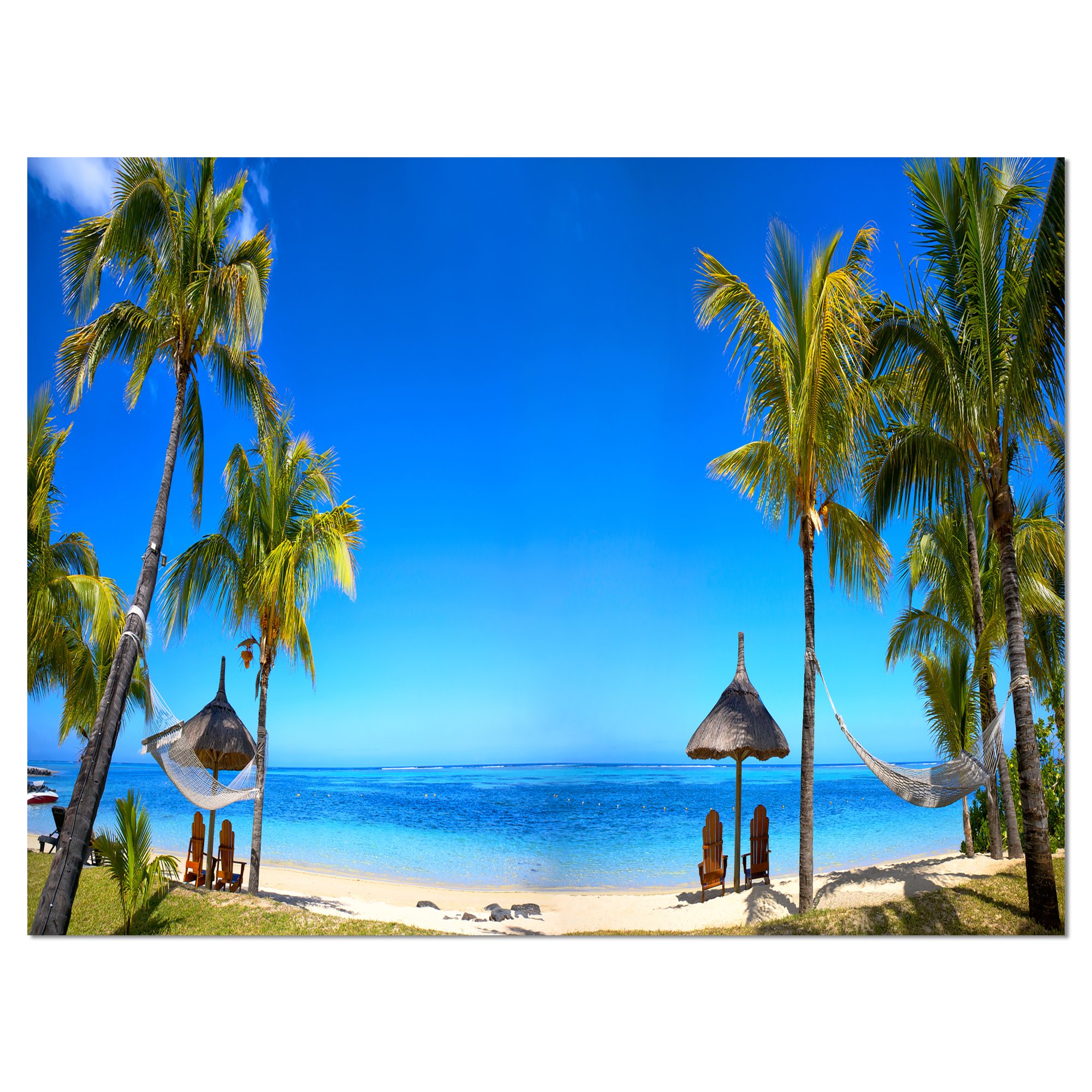 Designart PT9400-20-12 Mauritius Beach with Chairs Seashore Photo Canvas Art Print - 12