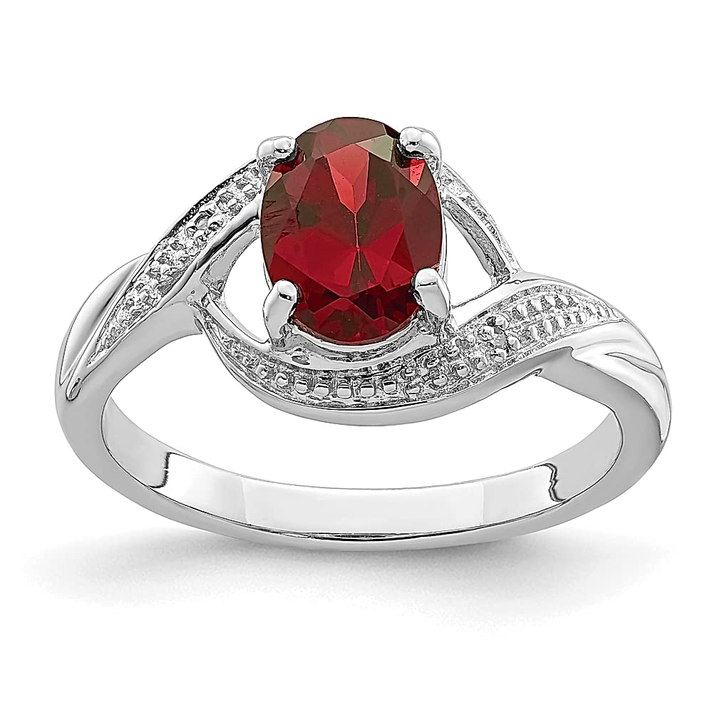 925 Sterling Silver Garnet & Diamond Ring for Women - Elegant Gemstone Jewelry Gift for Her | Perfect for Anniversaries, Engagements & Special Occasions