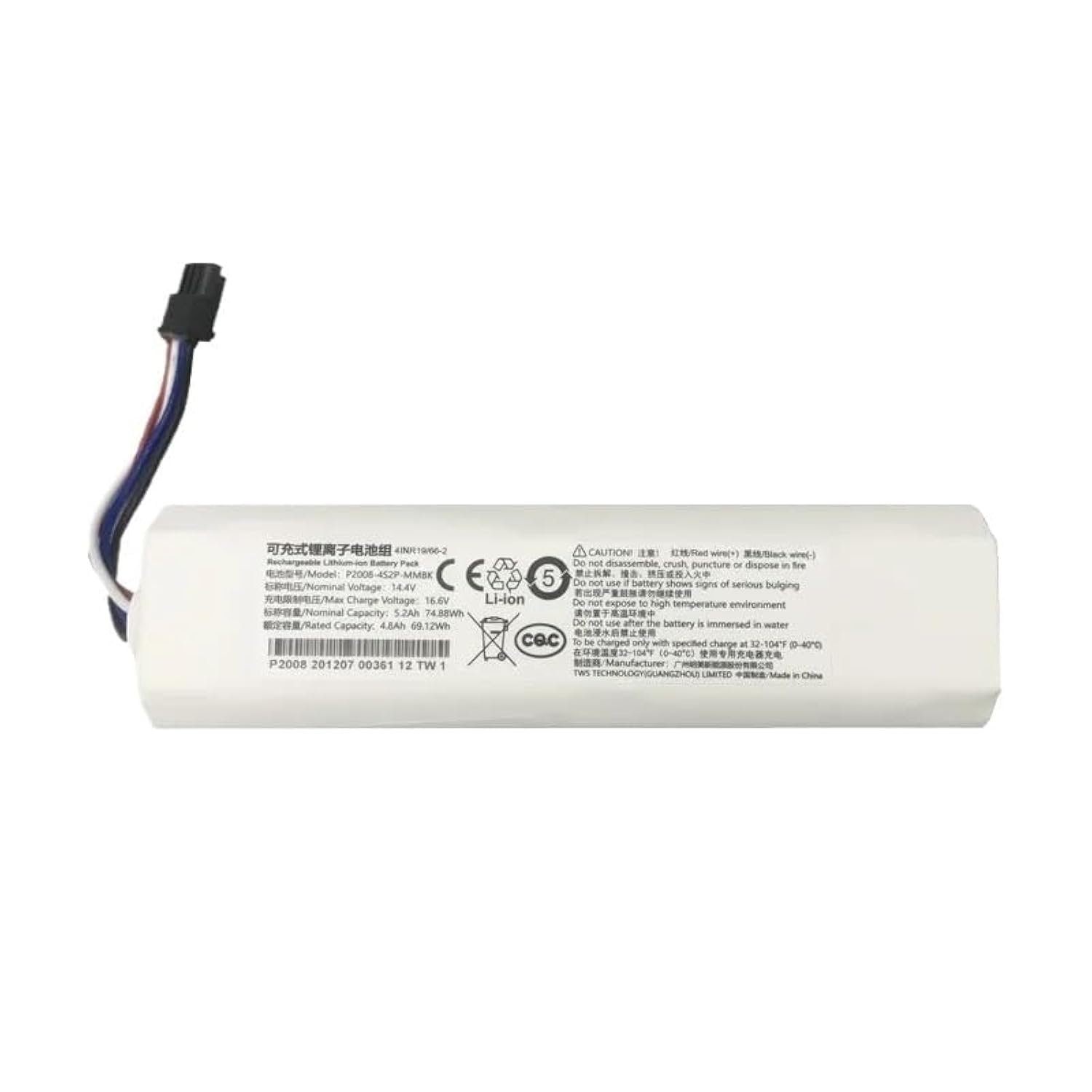 SteFik Replacement Battery for Dreame Robot Vacuum Mop Cleaner D9 F9 L10 L10 Pro - Compatible with Mova L600 (Rzls4) - Long-Lasting Power for Efficient Cleaning - Perfect for Home, Office, and Pet Hair Removal