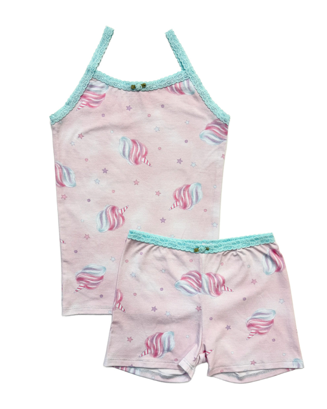 Soft Cotton Candy Cami & Shorts Set - Women's Loungewear for Sleep, Yoga, and Summer Outfits