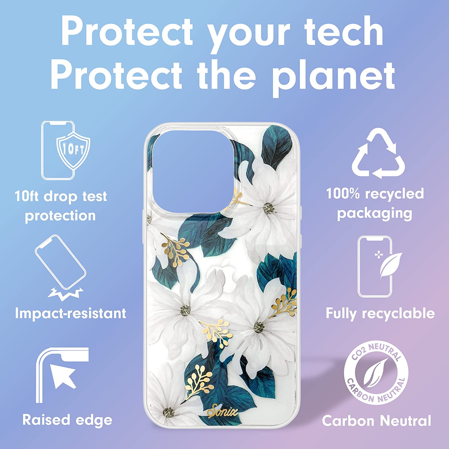 Premium iPhone 14 Pro Case with Floral Design - 10ft Military-Grade Drop Protection | Delilah Flower Pattern | Perfect for Outdoor Adventures & Daily Use