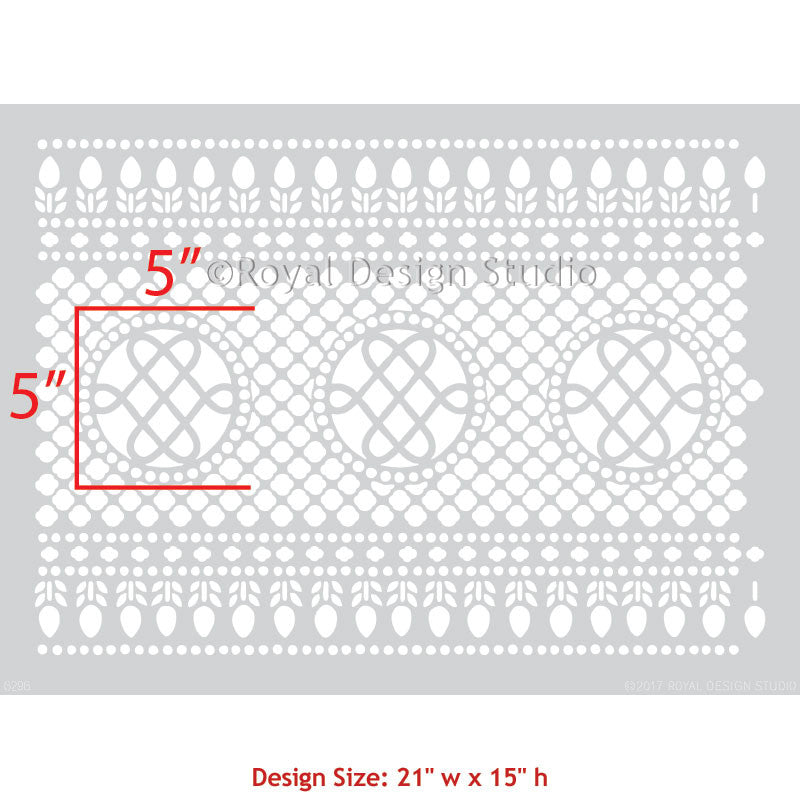 Rhianna Lace Border Wall Stencil - DIY Home Decor Painting Template for Bedroom, Nursery & Living Room Wall Art Projects